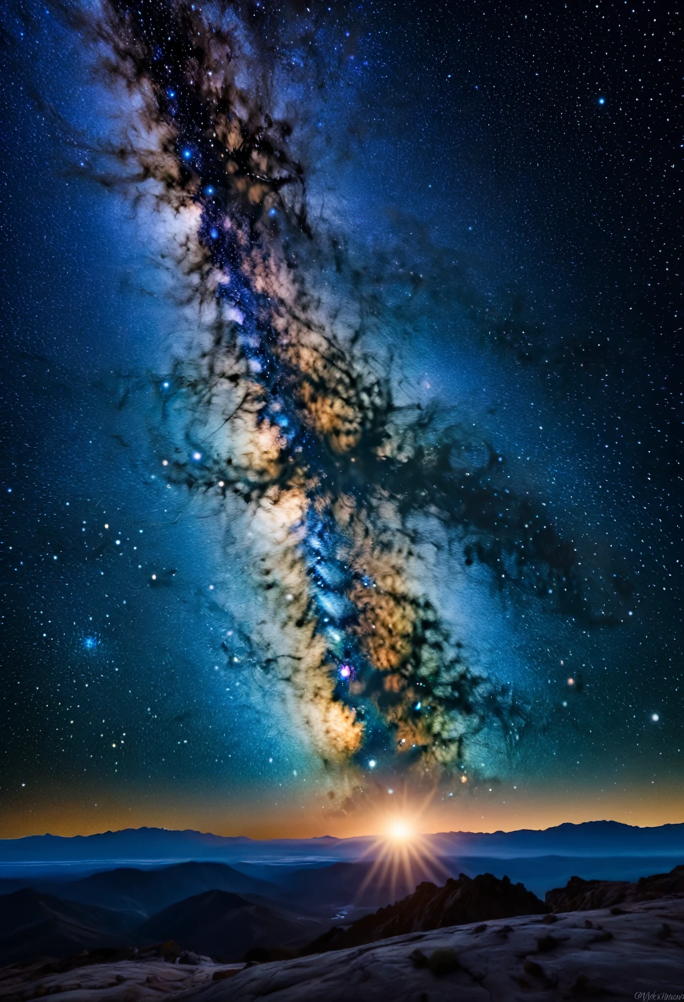 Celestial bodies swirl in a cosmic ballet, painting the night sky with celestial wonder.