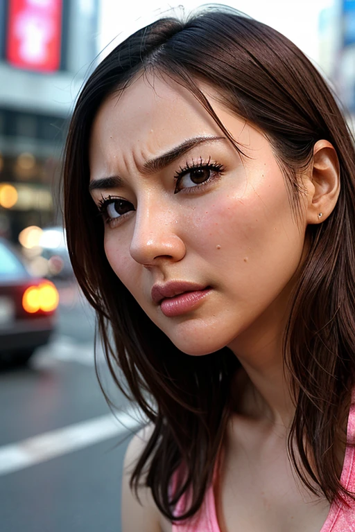 Beautiful Japanese actresses,1 girl,flying debris,,Award-winning photo, Very detailed, Keep your eyes focused, Nose and mouth,Face Focus, Extreme close up of face、 Age 35,Brown Hair、Symmetrical face,Realistic nostrils、Angle from below、Elongated C-shaped nostrils NSFW,(Sharp Nose)Sweaty skin、Shiny skin,(Brow wrinkles))(Cum on tongue)、Deep Kiss、((Thin eyebrows))Oily skin、Glowing Skin、double eyelid、、Beautiful woman、Medium Hair、Shortcuts、Tank top、(((Underarm))),Ska can see the sky、Shibuya Center Street、(((Show your side,throw)))Inside a taxi,Raise your eyebrows, (((Hold your mouth, Frowning, crazy, Frowning))), Textured skin,Long upper arms,((Cry with your eyes open, blush, Drunk, Frowning, Frowning, The face of endurance))