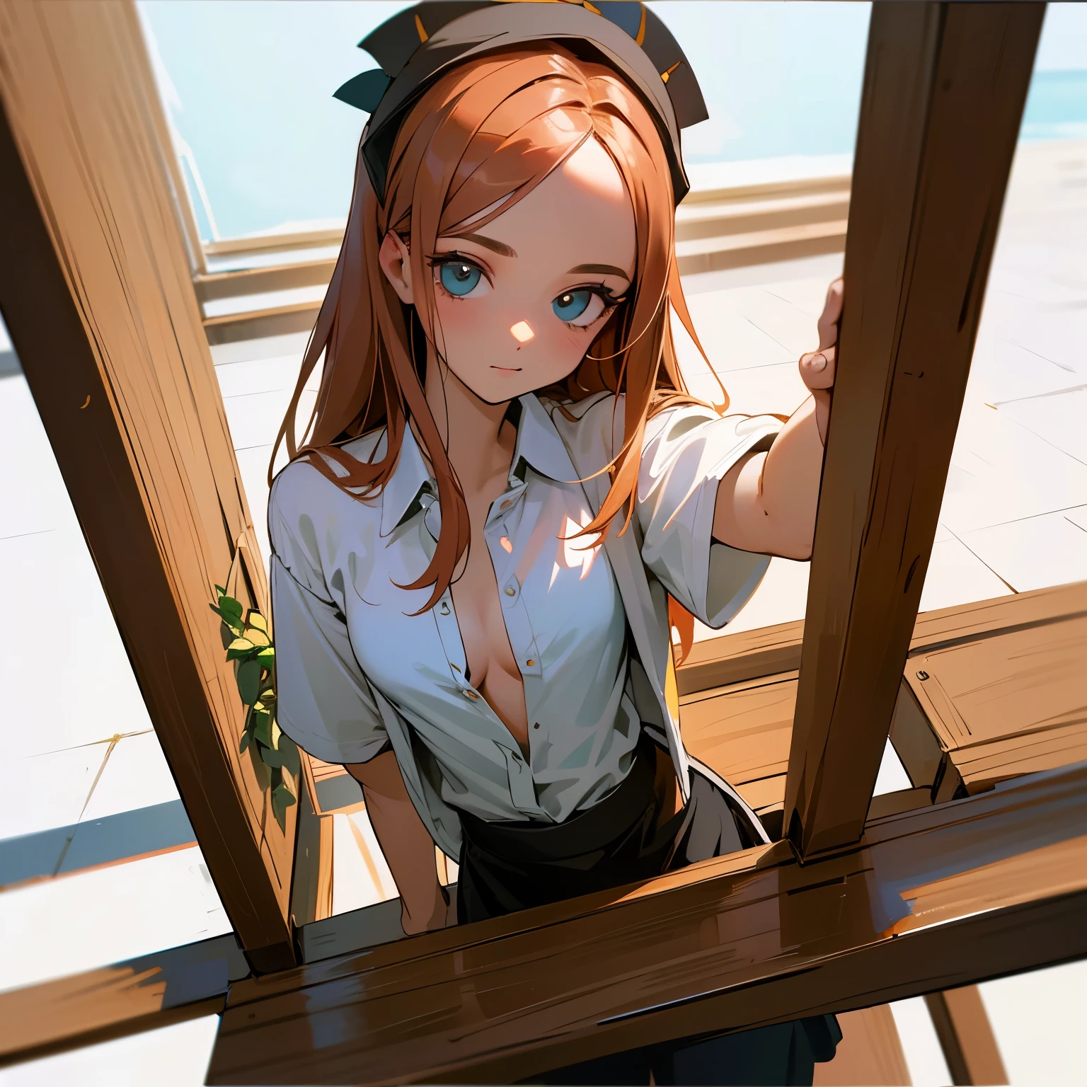 (melhor qualidade:1.2, realista, ultra-detalhado), jovem linda mulher, levantando a saia e revelando a calcinha, vestindo uma mini-saia, Vestindo uma saia curta, retrato sedutor, Open shirt showing the bra