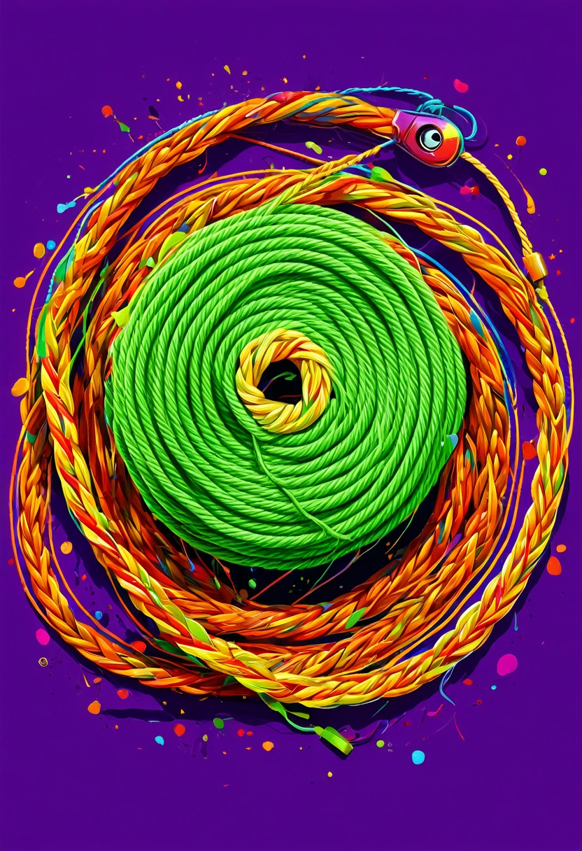 Cut the rope video game, Neurodivergent Art, abstract, colorful, expressive, unique style, digital painting, high resolution, vibrant colors, personal interpretation, emotional impact, artist unknown, art showcase, inclusive, diverse representation