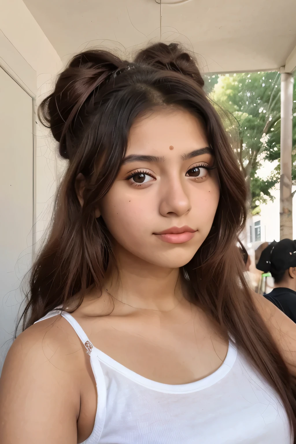 Jovensita en medio de la yuvia 
