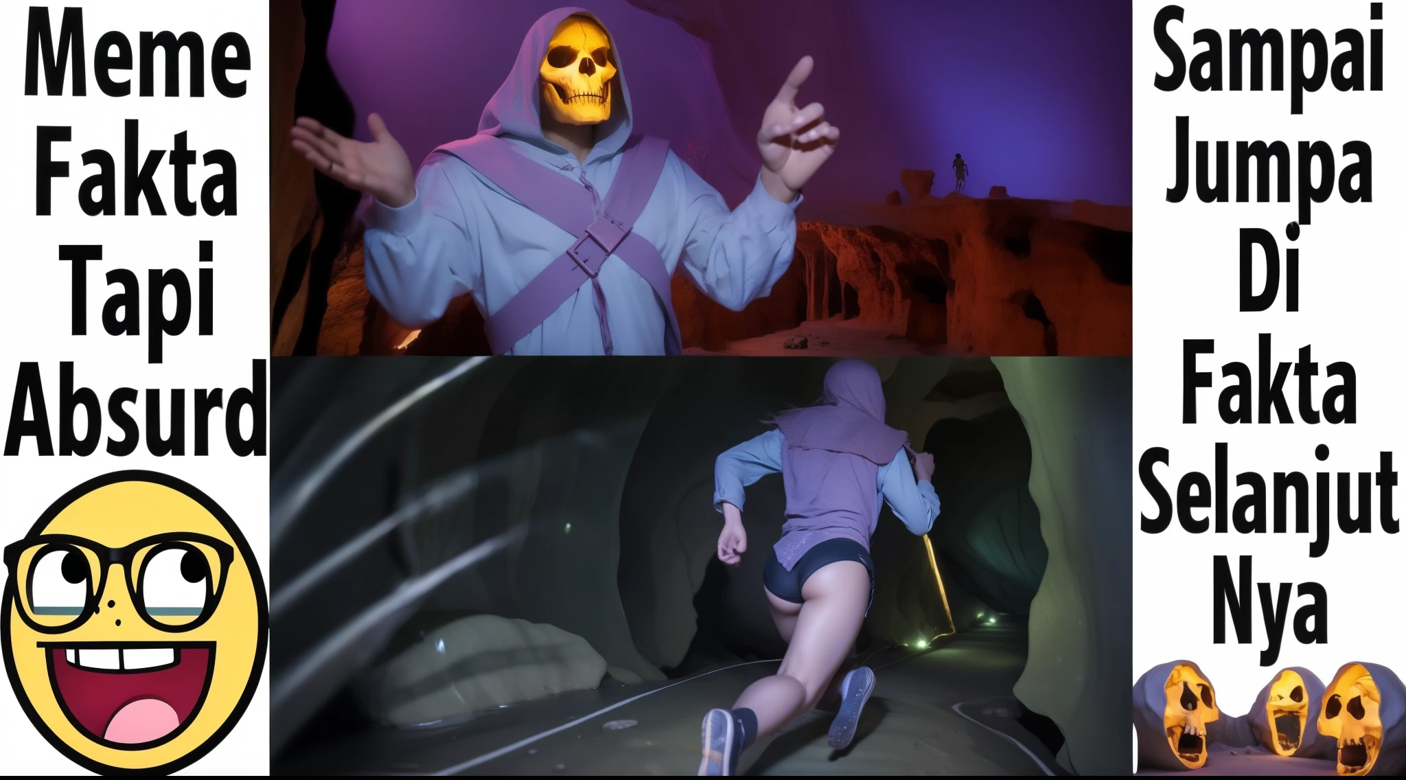Run into the cave, realistic,