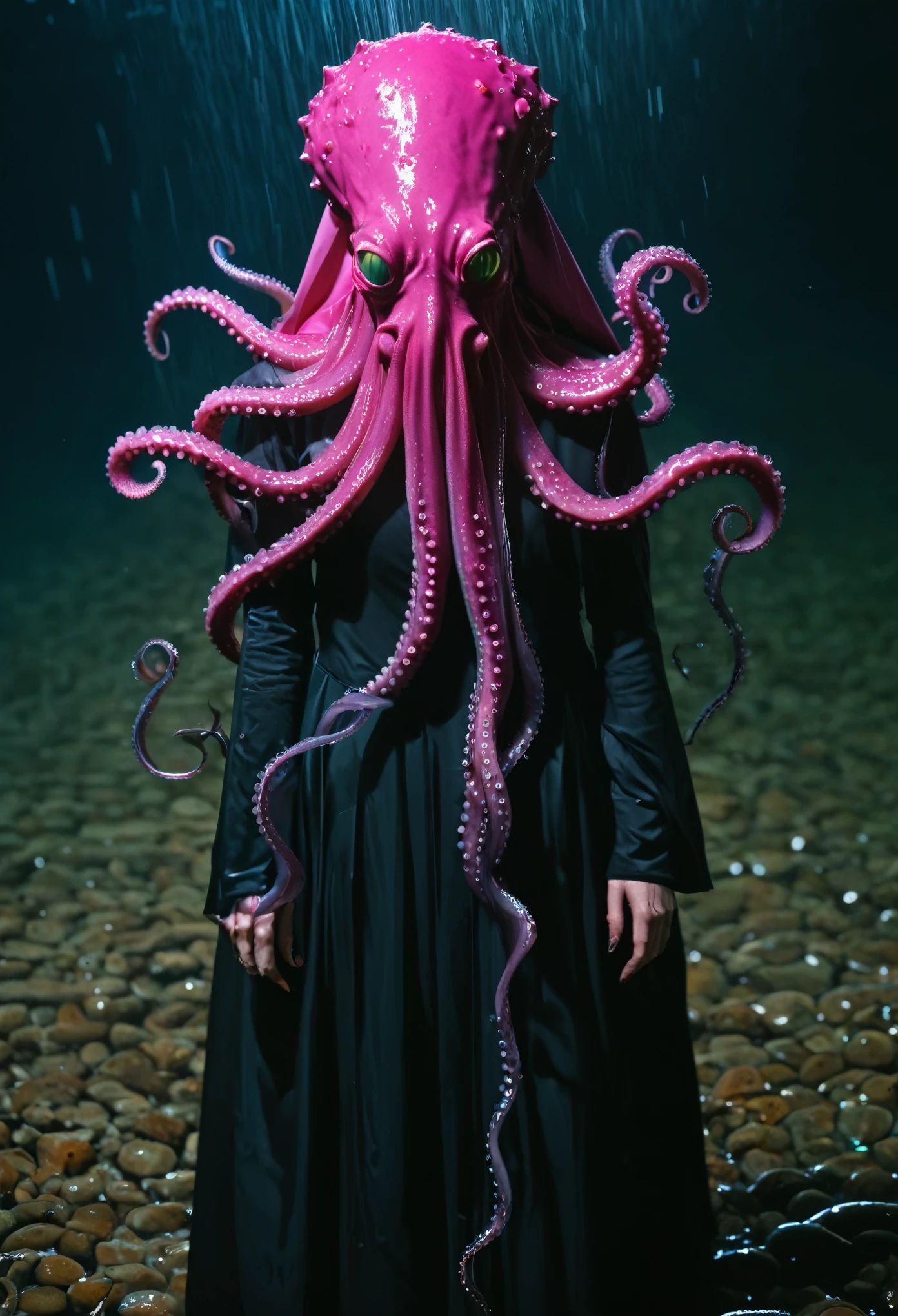 8K, ARTISTIC photogrAphy, best quAlity, mAsterpiece: 1.2), A (potrAit:1.2) witch BLOOD Cthulhu nun QUEEN, EYES, PINK many octopus style tentacles, full body RAW candid cinema, RED hair, 16mm, color graded portra 400 film, remarkable color, ultra realistic, sad admosphere, dark lighting, oppressive atmosphere, depressive colors, kodak portra 400, photograph,r, Natural Light, Pinhead lighgts, blur reflection, Brush Strokes, Smooth, abstract, Splatter, Oil On Canvas, rainbow colors, fractal isometrics details bioluminescens : a stunning realistic photograph of wet bone structure, 3d render, octane render, intricately detailed, titanium decorative headdress, cinematic, trending on artstation | Isometric | Centered