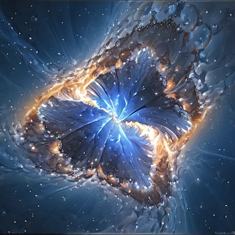 (best quality,4k,8k,highres,masterpiece:1.2),ultra-detailed,(realistic,photorealistic,photo-realistic:1.37),colorful nebulae twisting and intertwining in the vastness of space,forming the shape of a majestic blue butterfly