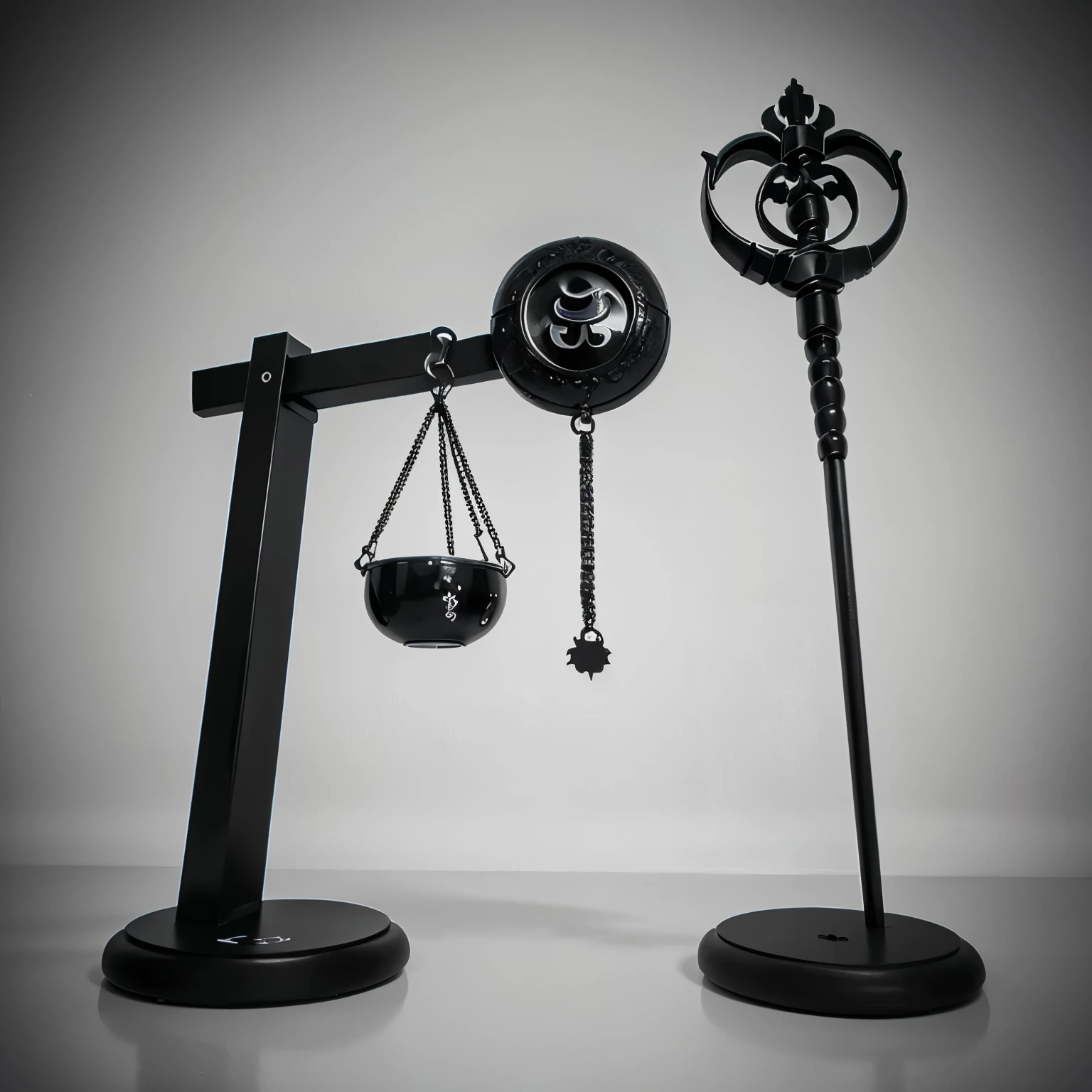 Minimalist Tattoo idea of Scorpio zodiac sign merged with the scale of justice