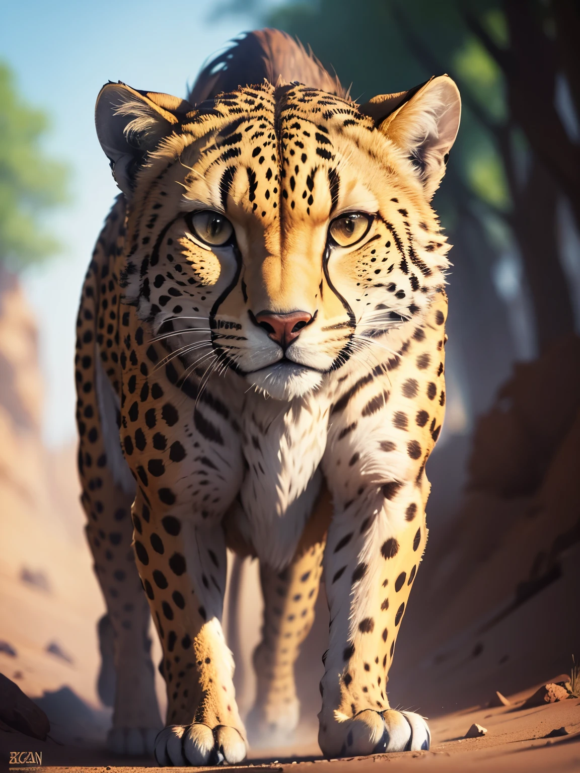 cheetah, ultra detailed, high quality, 8k resolution, zoom out