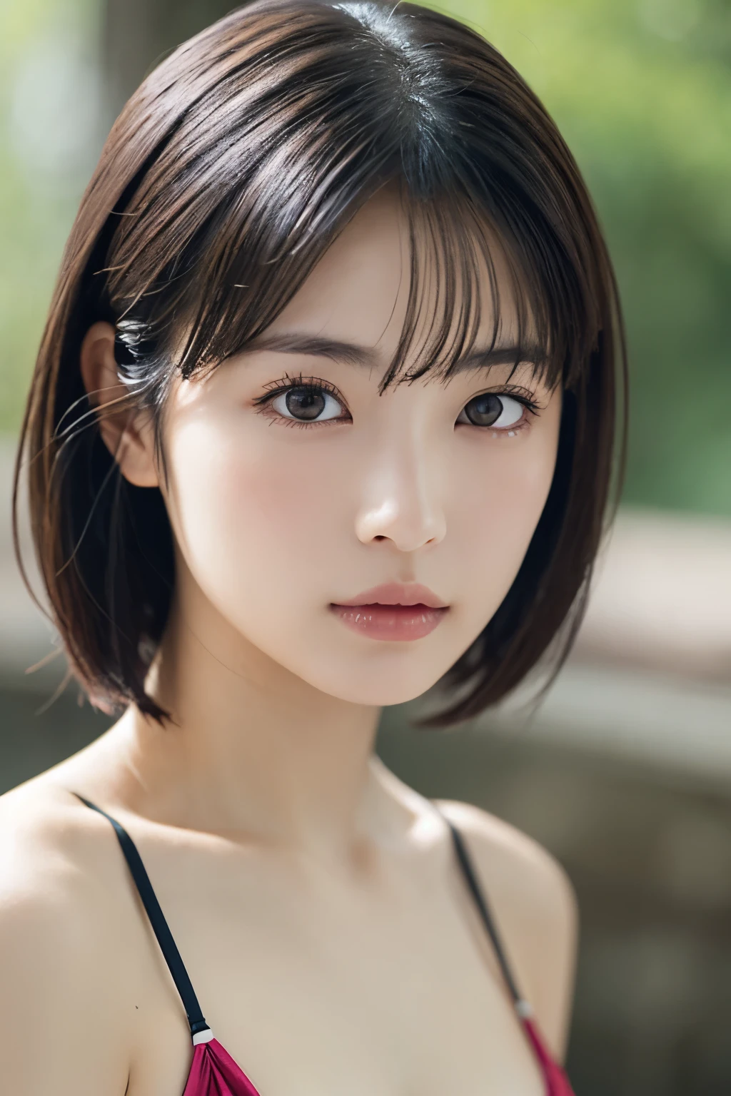 1 girl, (Micro Bikini:1.2), Beautiful Japanese actresses, Close-up of face:1.4、
Photogenic, Yukihime, Long eyelashes, Micro Bikini,
(RAW Photos, highest quality), (reality, Realistic:1.4), (Pieces fly), 
Beautiful fine details, Beautiful lip detail, Highly detailed eyes and face, 
BREAK is perfect anatomy, The whole body is thin, Small breasts, (short hair:1.3), Angel&#39;Smile, 
Crystal skin, wake up, Capture the light