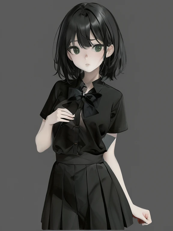 Upper body female, Black clothes