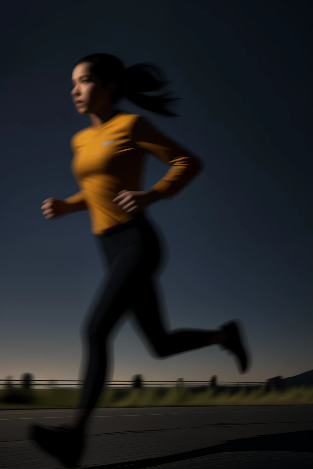 Long exposure photo of a running person