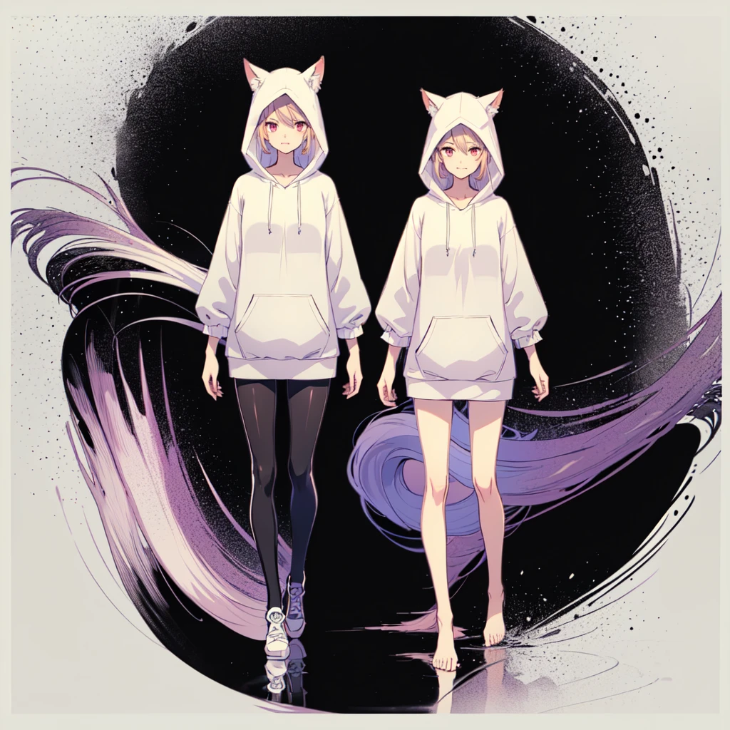 (Anime style), 1girl, 20 years old, mechanical limbs, [[weapon]], skin colored skin, ((sitting on a couch)), ((indoor), relaxing, ((hooded up)), ((animal ear hoodie)) , (wearing (white) mini shorts) , sharp eyes, light pink eyes, beautiful eyes, detailed eyes, beautiful silver hair, short hair, wearing glasses, earrings, cute pins on hoodie, holding a game controller, one hand is rested on her chest, medium chest size, perfect arms, perfect legs, perfect hands, anatomically correct hands, detailed hands, detailed feet, perfect feet, (adult body proportions), smiling, (playful and friendly expression), looking at viewer, ((high quality)) , best quality