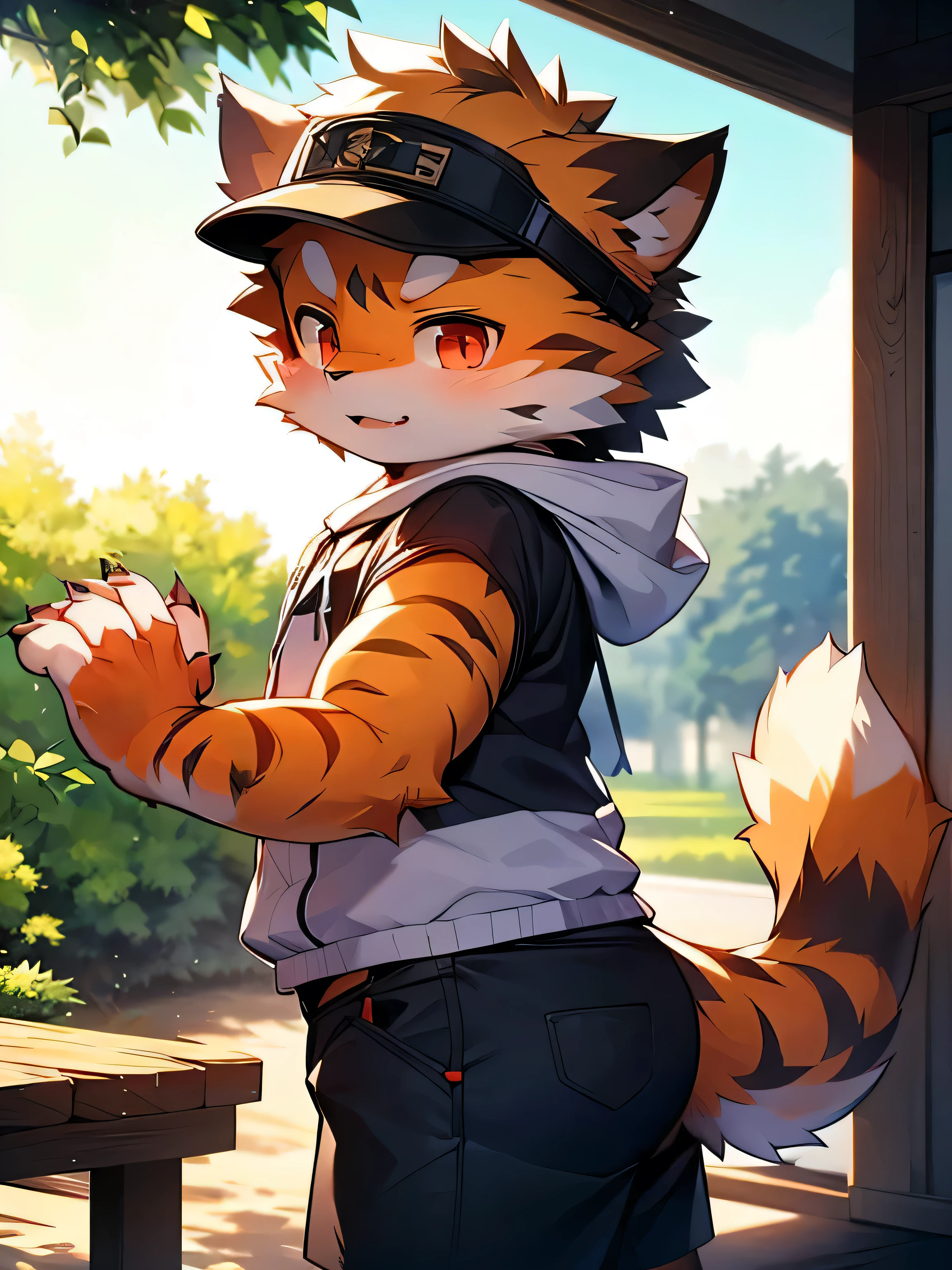 Repainting Tiger's Hand,orange color,black strips