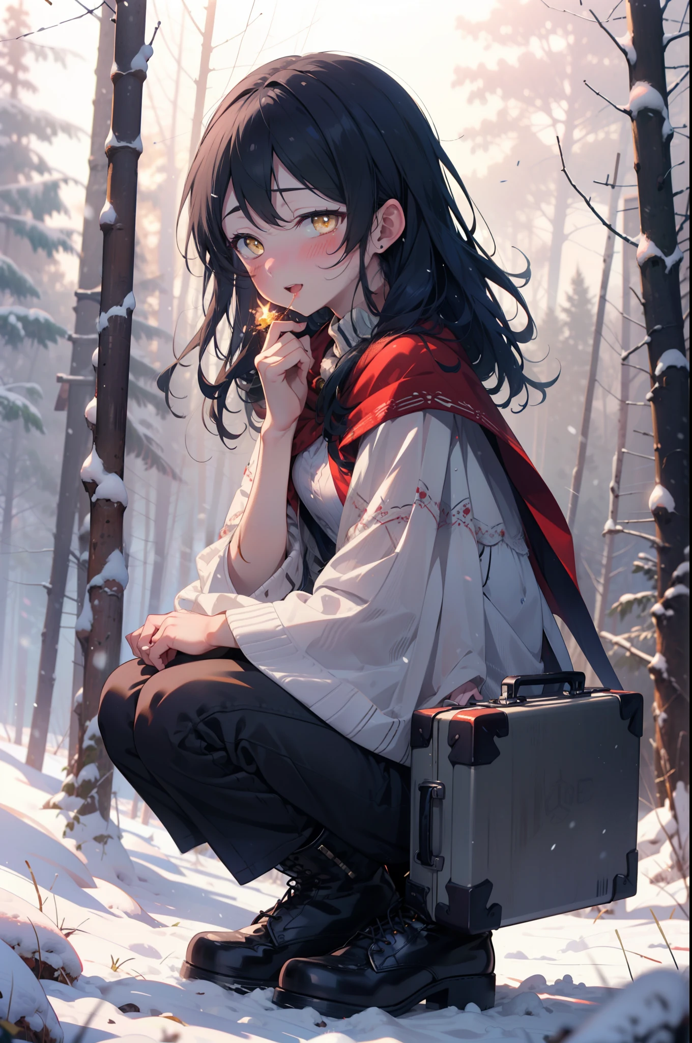 (8k, RAW photo, best quality, masterpiece:1.2), (ultra highres:1.0),detailed illustration, detailed, detailed beautiful skin, (realistic, photo-realistic:1.37),
 <lora:Sailor_Mars_hino_rei-01:0.8>,  <lora:downblouseConv2D2.5e-5_BF16:1>,beautiful Japanese woman,5' 3"in height,jlfd,woman wearing jlfd,this is fine
 Sailor Mars,  purple eyes, black hair,14 years old,smiling,excited,keyhole_cleavage,[cql|(dudou:1.25)], a woman in a red dress posing for a picture,,wearing [cql|(dudou:1.25)], dress with keyhole_cleavage,coker-style, pelvic_curtain, wearing a pelvic_curtain dress, multiple straps around the waist,, ,thisisfine,golden embroidery, AGF, looking at the viewer seductively, wearing AGF, d2c, leather harness,multiple chains, multiple leather straps, (d2d,d2c,red,harness, multiple leather straps , woman wearing d2c and d2d, surrounded by flames, fire, sitting, smoke 
sitting in garden, japan temple, torii, plants, outdoors, sunset, film grain, professional lighting,  <lora:thisisfineV3:1>   <lyco:CQL:0.75> <lora:AD:0.775>