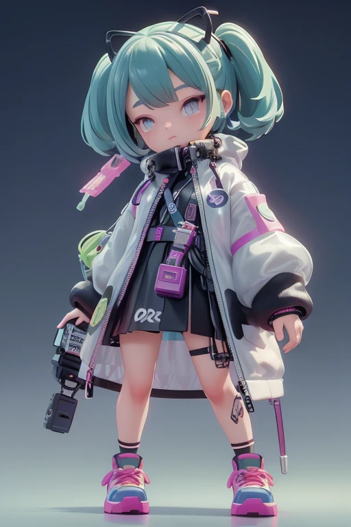 Cyberpunk background, Cute wrapped in transparent plastic, chibi, fluorescent translucent sports fashion trend clothing, wearing Nike shoes, candy color, simple and bright background, 3D toys, cyberpunk style, cinema4d, octane render, 3d model, collectible toys,Nendoroid,streetstyle,Pixar,big shoes , fashion trends, close-up, full body --ar 3:4 --q 2 50 --niji 5 --niji 5 --s 100 --style expressive --s 2, shy, upskirt focus view, under view, skirt lift, lowered panties, back view, wet pussy