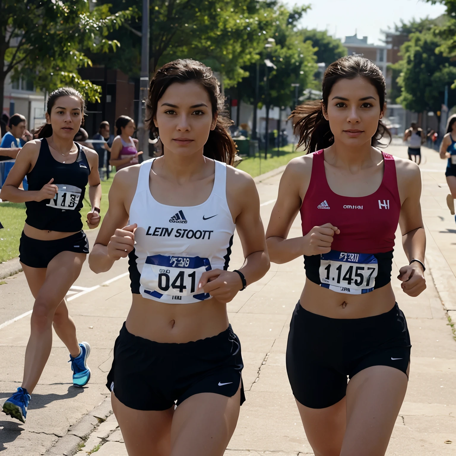 Finishing running three women