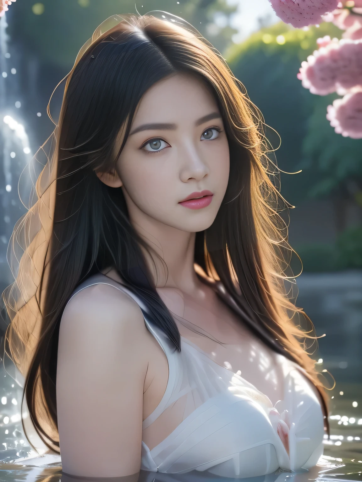 Hair shaking, victory, Long eyelashes, Solid round eye, A faint smile, ears red, direction, Surrealism, shadow, Relief, Stereogram, Standing picture, View, Atmospheric perspective, 8k, Super Detail, precise, best quality,(best quality, masterpiece:1.2, Super detailed, Practical:1.37), (8k wallpaper,Highly detailed CG Unity), (best quality), (Best Illustration), (Best shadows), Surreal, photoPractical lighting, (abyss), Beautiful and complex light, Artworks by Peter Mohr Bacher
