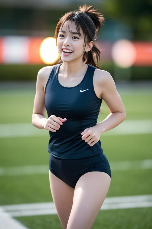(8k, RAW Photos, highest quality, masterpiece:1.3), (Realistic, photo-Realistic:1.4), (Highly detailed 8k wallpaper), Sharp focus, Written boundary depth,
Japanese Idols,very cute,(), (Training wear:1.3),(Shortcuts : 1.3), Look at us and laugh, (whole body, Are standing:1.3), Highly detailed face and eyes,((Shiny skin:1.2)), Cinema Lighting, Soft Light, Blur the background, Gym)