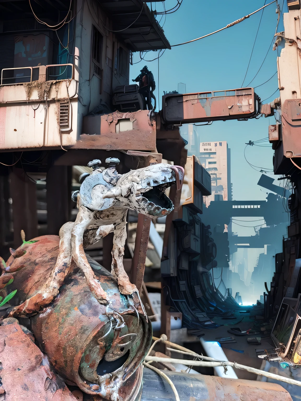 cyberpunk junkyard