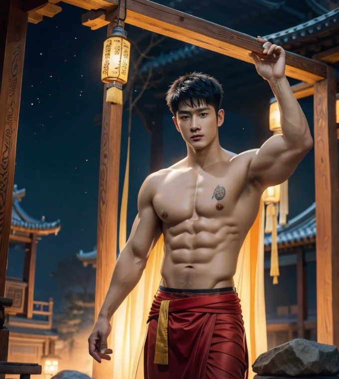 Chinese Men God, Mythology, Chinese odyssy, Handsome, Twink, Topless, Muscles, Athlete body, Full Frame, Sexy, Professional Lighting, Hanfu Outfit, Chinese Heaven Background, white transparent Underneathe Underwear, Sexy big bulge, Hanfu Warrior, Hanfu God, Hanfu Male, Hanfu Nobel, Seduce, Sex Appeals, Alafard man shirtless carrying a backpack, muscular body, handsome, manly, inspirite by Zhang Han, Cai Xukun, Kim Do-young, Inspired by Bian Shoumin, Inspired by Xiao Yuncong, yihao ren, yanjun cheng, jinyiwei, inspired by Huang Gongwang, xintong chen, Wang yi bao, Li Xian, Leo Wu, Jacket, wearing japanese loincloth,nice butts, Tattoo chest, tattoo hands, tattoo arms, tattoo belly, clear studio light, night ancient chinese Buddhism temple background, detailed background, fantasy Chinese themed,long big dick masturbate, correct shape sick, erection, the best resolution, 8k, Ultra fullHD, look at the viewer, catching eyes,