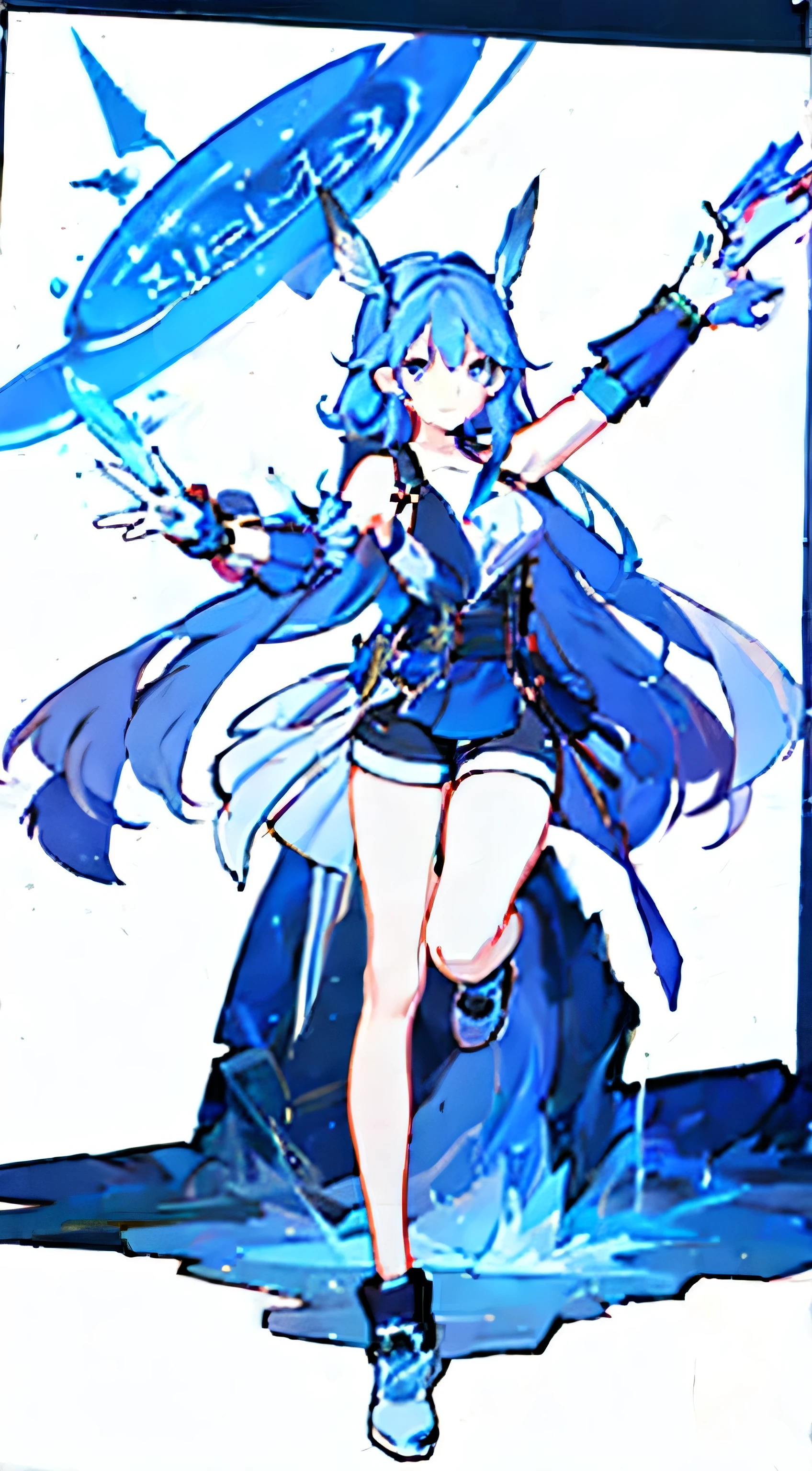 Wonder Boy, Magical girl, 1 boy, whole body,Prosthetic limb installation，Leggings straps，Highest rated on pixiv ，shorts，Simple background, Simple pose