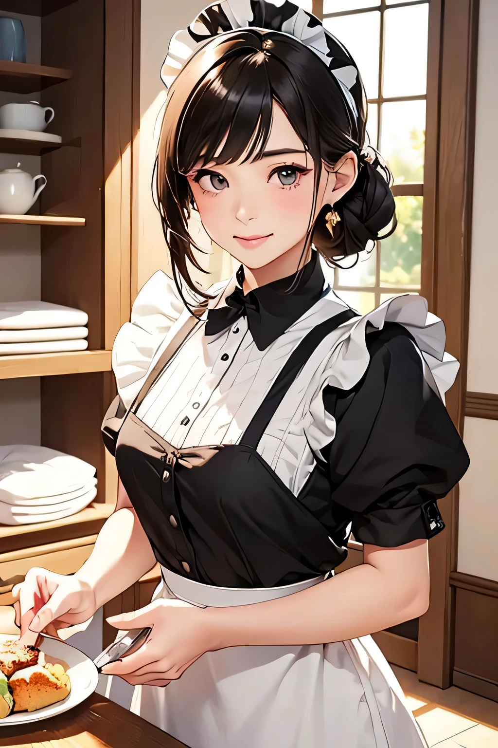 highest quality、High resolution、Detailed Background、(Beautiful face in every detail:1.4)、Anatomically correct、(Draw the usual number of fingers:1.2)、(Detailed facial expressions)、(Detailed eyes:1.2)、(Detailed eyes:1.2)、Beautiful, smooth skin、Teenage beauty、(Three Women)、(Highly detailed face:1.4)、Black Hair、Brown Hair、ponytail、Bobcut、Braided long hair、Wavy Hairstyle、well-groomed eyebrows、Cute Eye Makeup、Cute Lip Makeup、Traditional Made、Western-style building、Large garden、

(A woman working as a maid:1.5)、

One of the maid&#39;s jobs is cleaning and organizing.、
Cleaning the room, vacuuming, making the bed、Responsible for daily cleaning and tidying, including organizing clothing、
Also prepares and serves food、Food preparation and cooking、Presentation of meals、Responsible for all food related duties including table setting、
Owner or family、Also responsible for taking care of visitors.、Assisting with taking care of my husband&#39;s clothes、Dealing with family and guests、Tea and alcohol service will be provided.、
I also take care of the clothes、Washing and ironing、We manage and maintain clothing, including repairing and storing it.、
Schedule management for housekeeping and service work、I plan my work and manage my time according to my family and husband&#39;s schedules.、
Owner or family、Also responsible for facilitating communication with visitors.、Polite service and smiling customer service、Communicate with appropriate manners、
Etiquette and manners also play a particularly important role、We will maintain proper table manners and etiquette, and strive to behave in an elegant and refined manner.、

Pair a black dress with a white apron、The frills and ribbon design on the apron add a nice accent.、
A soft arrangement with pastel colors will give you a cute impression.、Try choosing colors like pink and mint green.、
Lace and chiffon materials add a feminine and delicate touch.、Sleeves and aprons made with lace and chiffon、Try incorporating it into your design、
Ribbons and head accessories can add cuteness and accents.、Try adding ribbons to your dress or apron, or matching it with a headband or ribbon hair accessory.、Consider the appropriate accessories and shoes depending on the occasion and event you will be wearing the outfit.