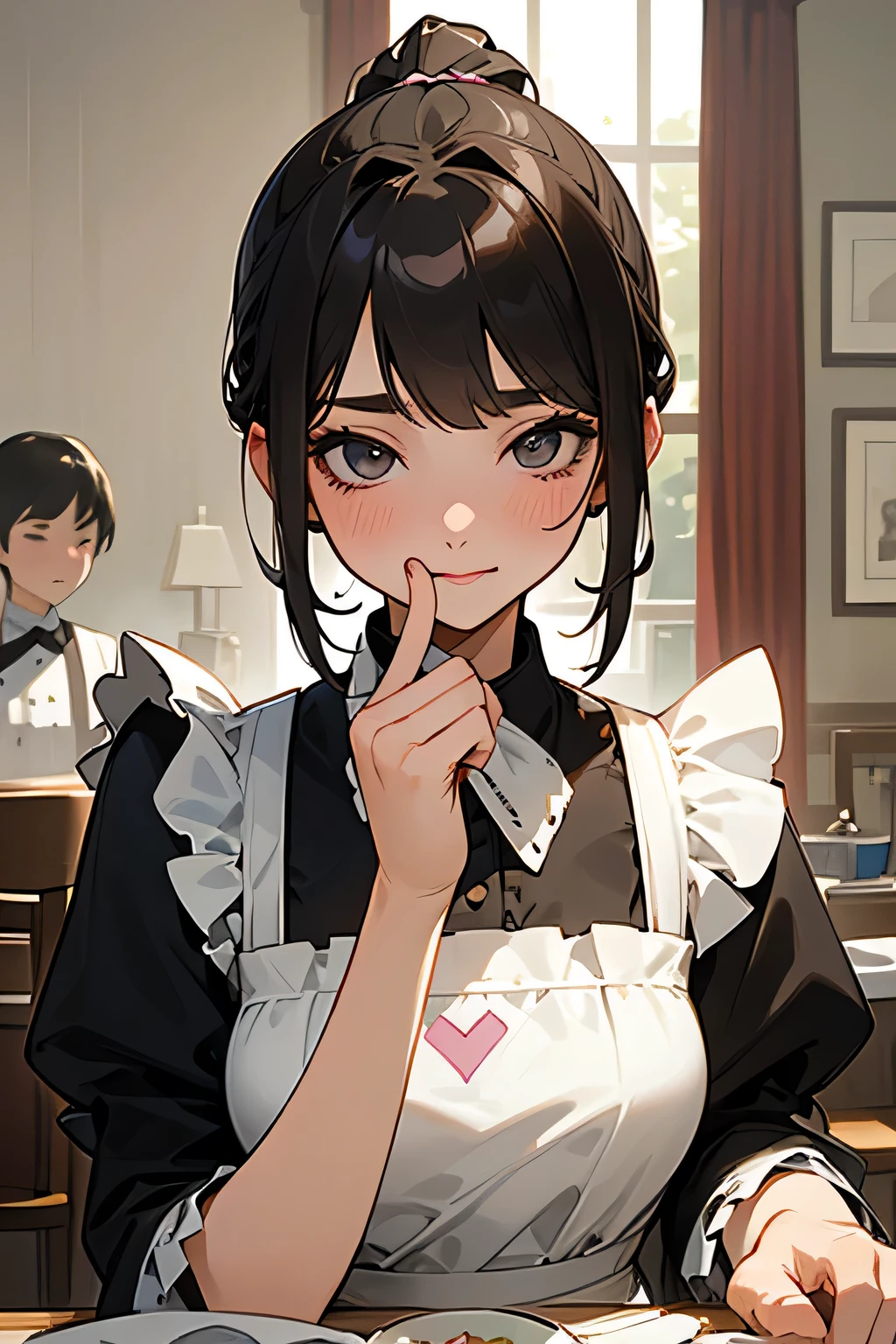 highest quality、High resolution、Detailed Background、(Beautiful face in every detail:1.4)、Anatomically correct、(Draw the usual number of fingers:1.2)、(Detailed facial expressions)、(Detailed eyes:1.2)、(Detailed eyes:1.2)、Beautiful, smooth skin、Teenage beauty、(Three Women)、(Highly detailed face:1.4)、Black Hair、Brown Hair、ponytail、Bobcut、Braided long hair、Wavy Hairstyle、well-groomed eyebrows、Cute Eye Makeup、Cute Lip Makeup、Traditional Made、Western-style building、Large garden、

One of the maid&#39;s jobs is cleaning and organizing.、
Cleaning the room, vacuuming, making the bed、Responsible for daily cleaning and tidying, including organizing clothing、
Also prepares and serves food、Food preparation and cooking、Presentation of meals、Responsible for all food related duties including table setting、
Owner or family、Also responsible for taking care of visitors.、Assisting with taking care of my husband&#39;s clothes、Dealing with family and guests、Tea and alcohol service will be provided.、
I also take care of the clothes、Washing and ironing、We manage and maintain clothing, including repairing and storing it.、
Schedule management for housekeeping and service work、I plan my work and manage my time according to my family and husband&#39;s schedules.、
Owner or family、Also responsible for facilitating communication with visitors.、Polite service and smiling customer service、Communicate with appropriate manners、
Etiquette and manners also play a particularly important role、We will maintain proper table manners and etiquette, and strive to behave in an elegant and refined manner.、

Pair a black dress with a white apron、The frills and ribbon design on the apron add a nice accent.、
A soft arrangement with pastel colors will give you a cute impression.、Try choosing colors like pink and mint green.、
Lace and chiffon materials add a feminine and delicate touch.、Sleeves and aprons made with lace and chiffon、Try incorporating it into your design、
Ribbons and head accessories can add cuteness and accents.、Try adding ribbons to your dress or apron, or matching it with a headband or ribbon hair accessory.、Consider the appropriate accessories and shoes depending on the occasion and event you will be wearing the outfit.