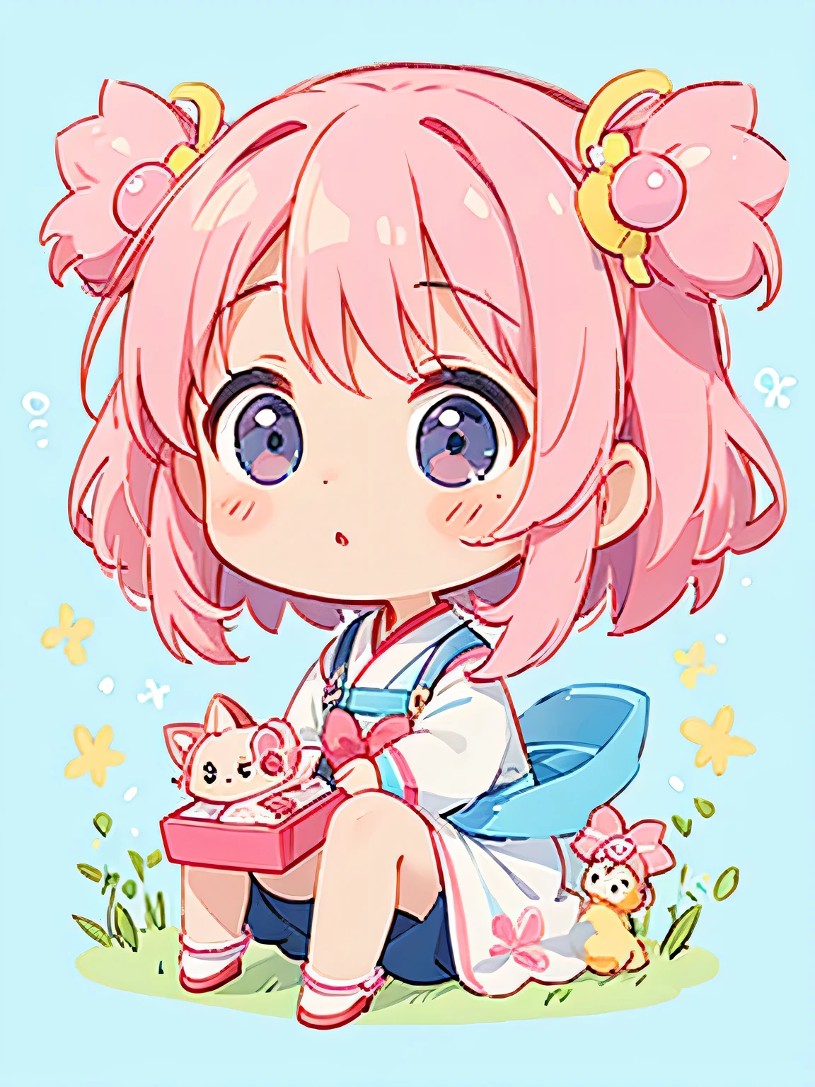 Momoko Sakura style, Kawaii Design, The most beautiful girl of all time、Chibi, play together、Cute Aliens,