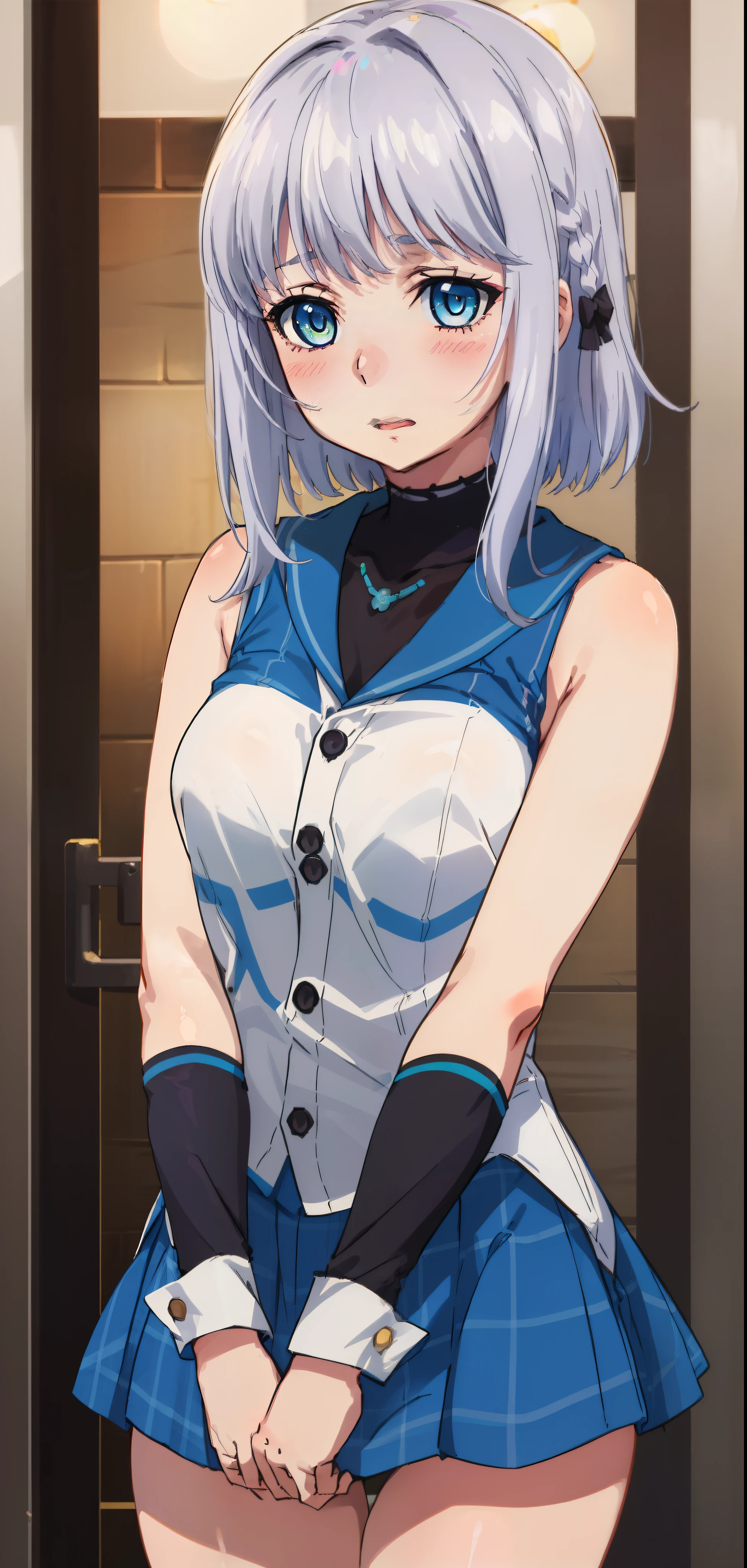 1 girl, kanon kanase, blush, medium breasts, sleeveless,((cowboy_shot, mistress)), (((((30-year-old,mature))))), healthy skin.