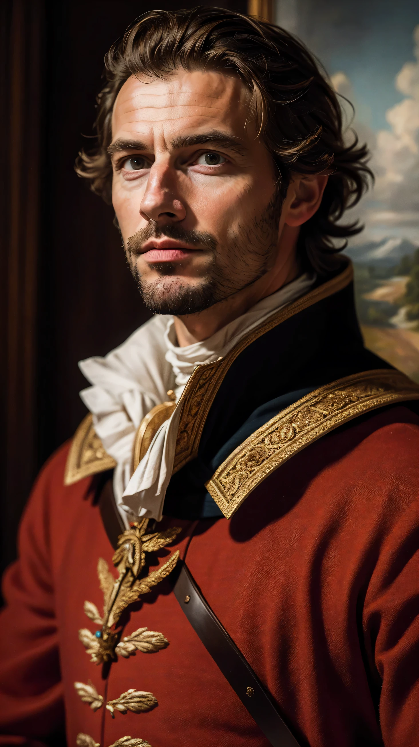 Portrait of Jean-François de Galaup de La Pérouse, the French explorer, face-camera (((ultra realistic))), masterpiece, 8k, ultra-detailed, intricate details