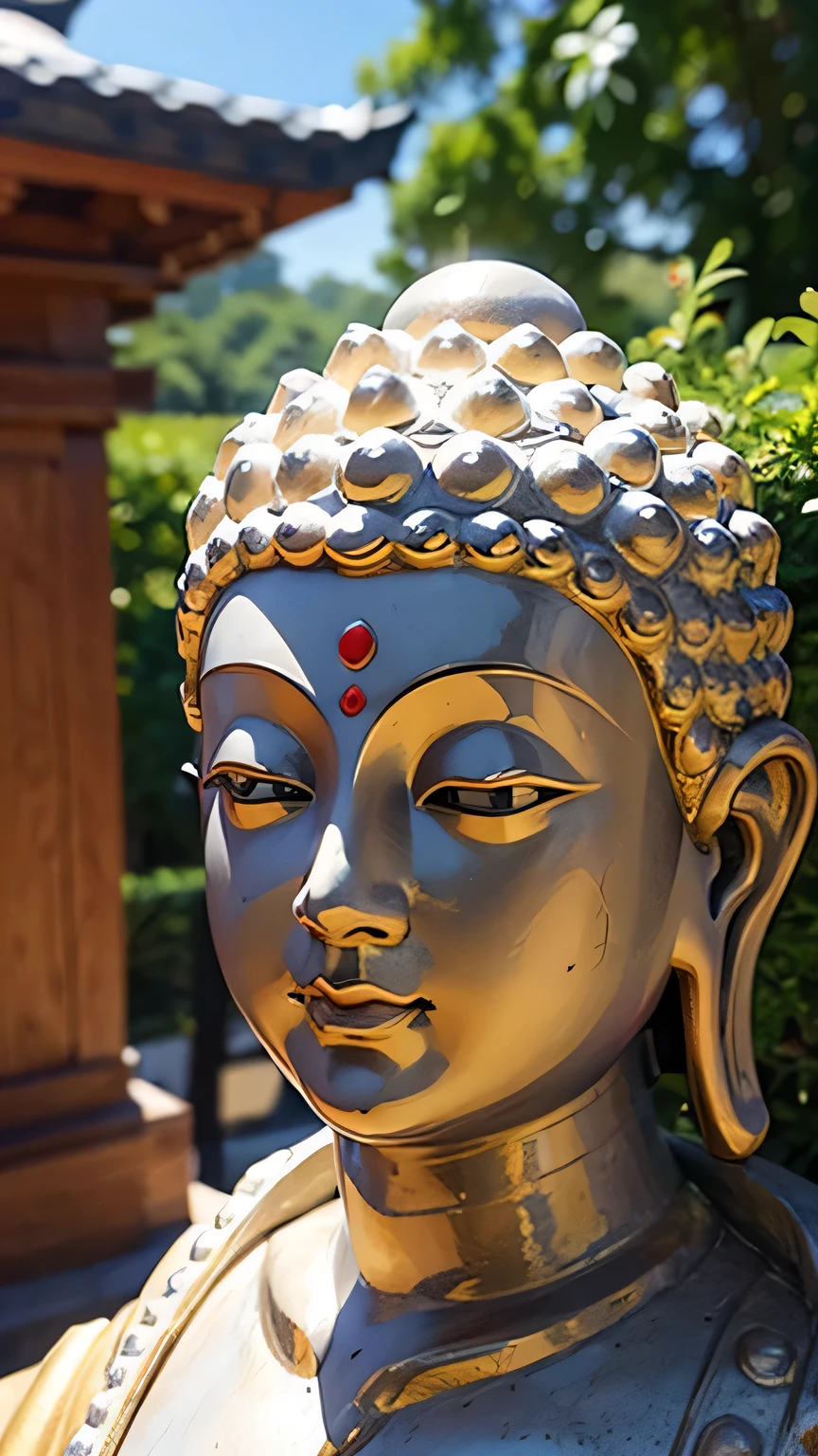 god々Shii, Cute Buddha statue, Close-up of face, Benefits, prayer