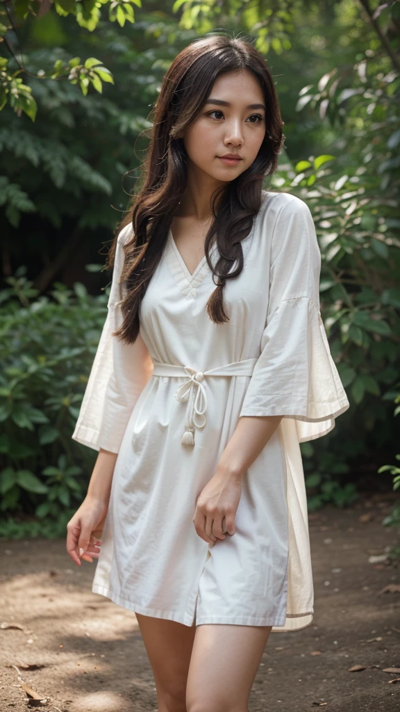 dslr, raw, av mode, iso 400, shutter speed: determined by the camera, single shot autofocus, white balance: auto, metering: spot, natural lighting, deep of field, instagram post, beautiful asian girl, hairstyle: generate various style long wavy, wearing tunic dress