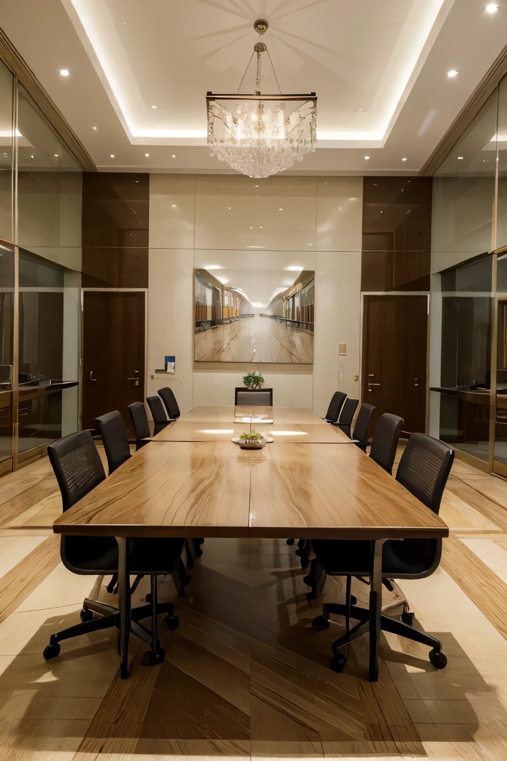 ((best quality)), ((masterpiece)), (detailed), business situation, big table in the middle, ((meeting with several managers))