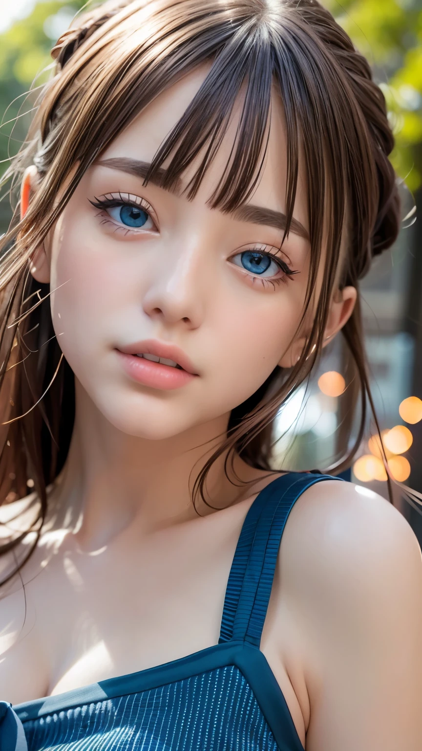 Sailor suit、、A beautiful girl in the world、Shiny skin、sparkle on the cheeks、Bangs between the eyes、光沢のあるシルクと非常に長くてまっすぐなbeautiful天然ブロンド、eyeliner、Sexy and beautiful 35 years old、High resolution, big, beautiful, bright light blue eyes、Beautiful and bright girl、sharp、