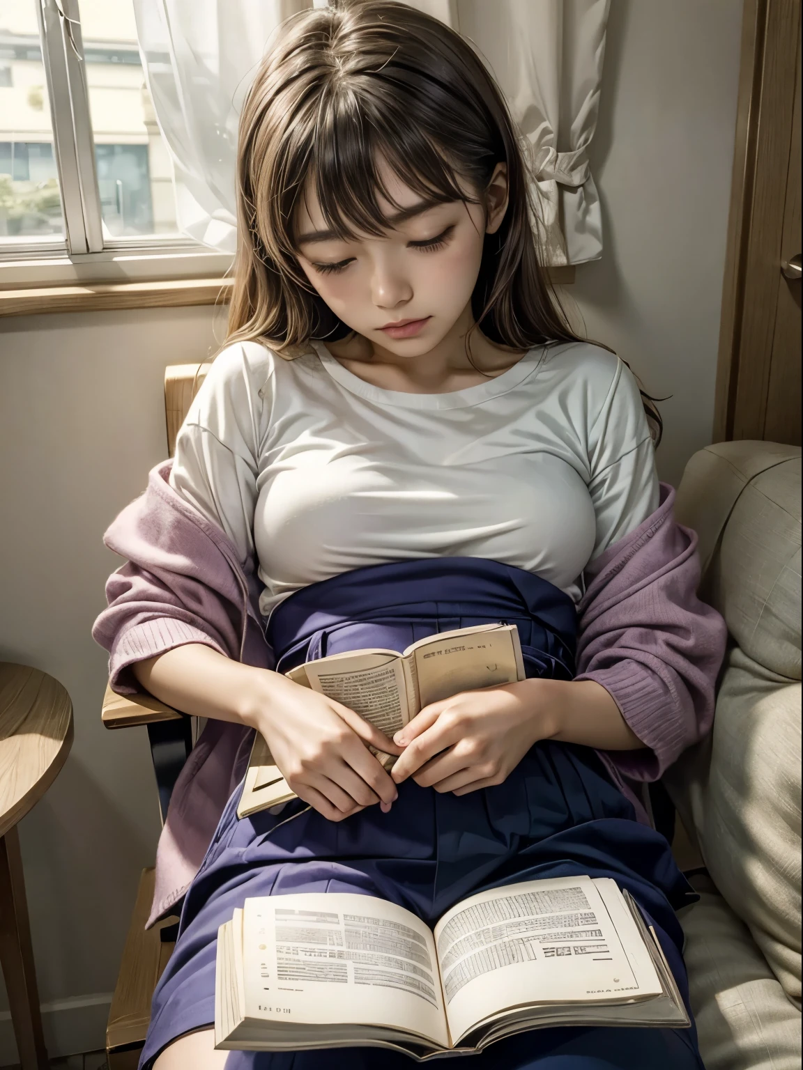 Beautiful girl, Haru is Akebono, sleeping, reading