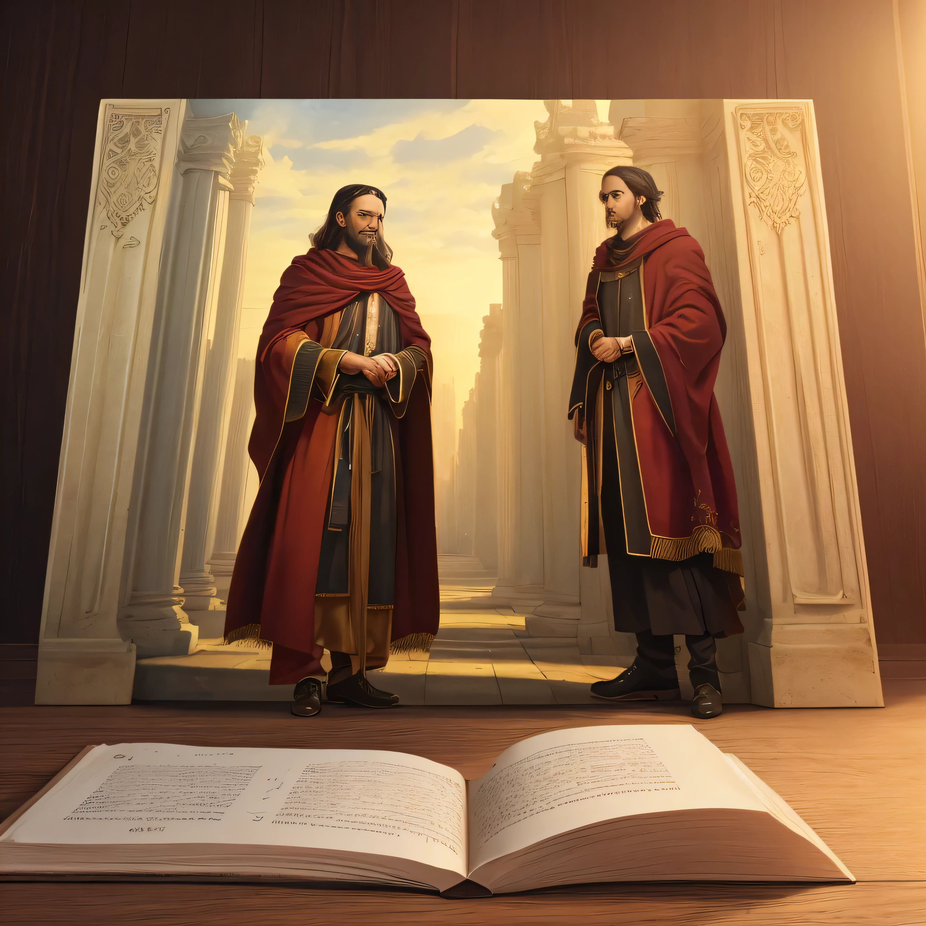 Bible、Scroll、(Highly detailed CG Unity 8k wallpaper), Bible Scroll, The World of the Bible, Background Single Color,The background is simple、Professional majestic oil painting, Sharp focus, dramatic, Photorealistic pictorial art