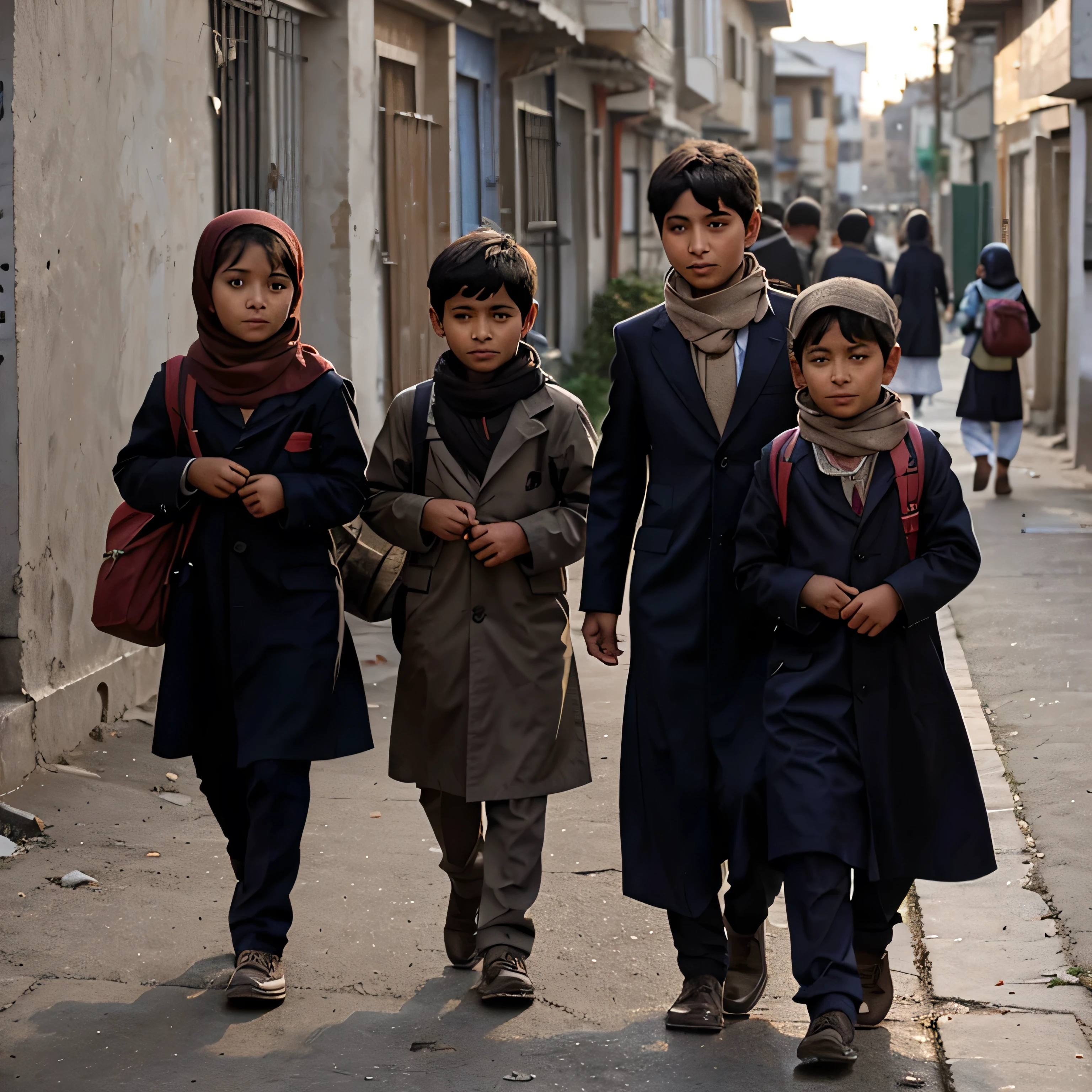 Afghan children going to school today and weather forecast isn't good enough