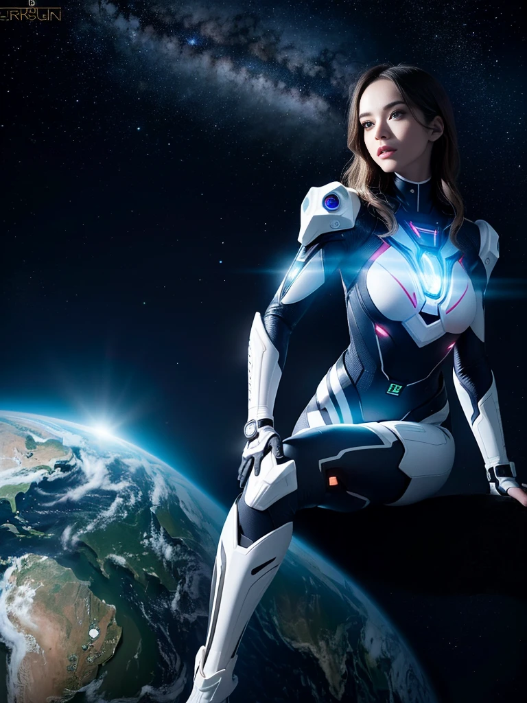 (tmasterpiece:1.2),best qualtiy,In space,(nigh sky,medium lenght hair:1.2),(illustratio:1.2),lindo cenario,dreads,(Elaborate luminescence,lens flare glow),(Hyper-detailing),Hyper-detailing,(exquisitedetails),(complexdetails),(Movie light,Best quality backlight),Clear lines,New world,peeping at the viewer,Solo Woman,(Space Girl,the space),Oriental women,Girls are modeling figures,Solo Woman,Perfect body,Beautiful 16 year old girl,(1girll),(Bright bioluminescent hair,bright glowing eyes),(galaxias,Alien planet),(Astronaut wearing sexy futuristic style white tight spacesuit:1.1),(The material of the spacesuit is extremely light),The girl has a slender waist,smallunderboob, Big breasts Thin waist,bare shoulders,Bare legs,exposed waist,Latex tight spacesuit,The chest of the spacesuit shows the starry sky,Slightly closed eyes,(cyber punk perssonage),(dyna:1.3),(putting makeup on)),hight contrast,(The best lighting,Extremely refined and beautiful),((Movie Moonlight)),Extremely colorful,((Photoshop Pastel Painting:1.1)),aethereal,(Movie Masterpiece),suspense,Funk,(Starskrim),splash of color,absolutly eye-catching,((Caustics)),dynamic angle,big breasts beautiful(detailed glow),(spine-chilling),(Intricate movie scenes behind it:1.2),Environmental occlusion, (Ambient moonshine), ray-traced reflection, intricately detailed visible background , (Glowing spacesuit), terroral, (Bioluminescent vegetation:1.2), terroral, uneasy, A futuristic, terroral, (Hologram heads-up display), (Delicate Great Comet)