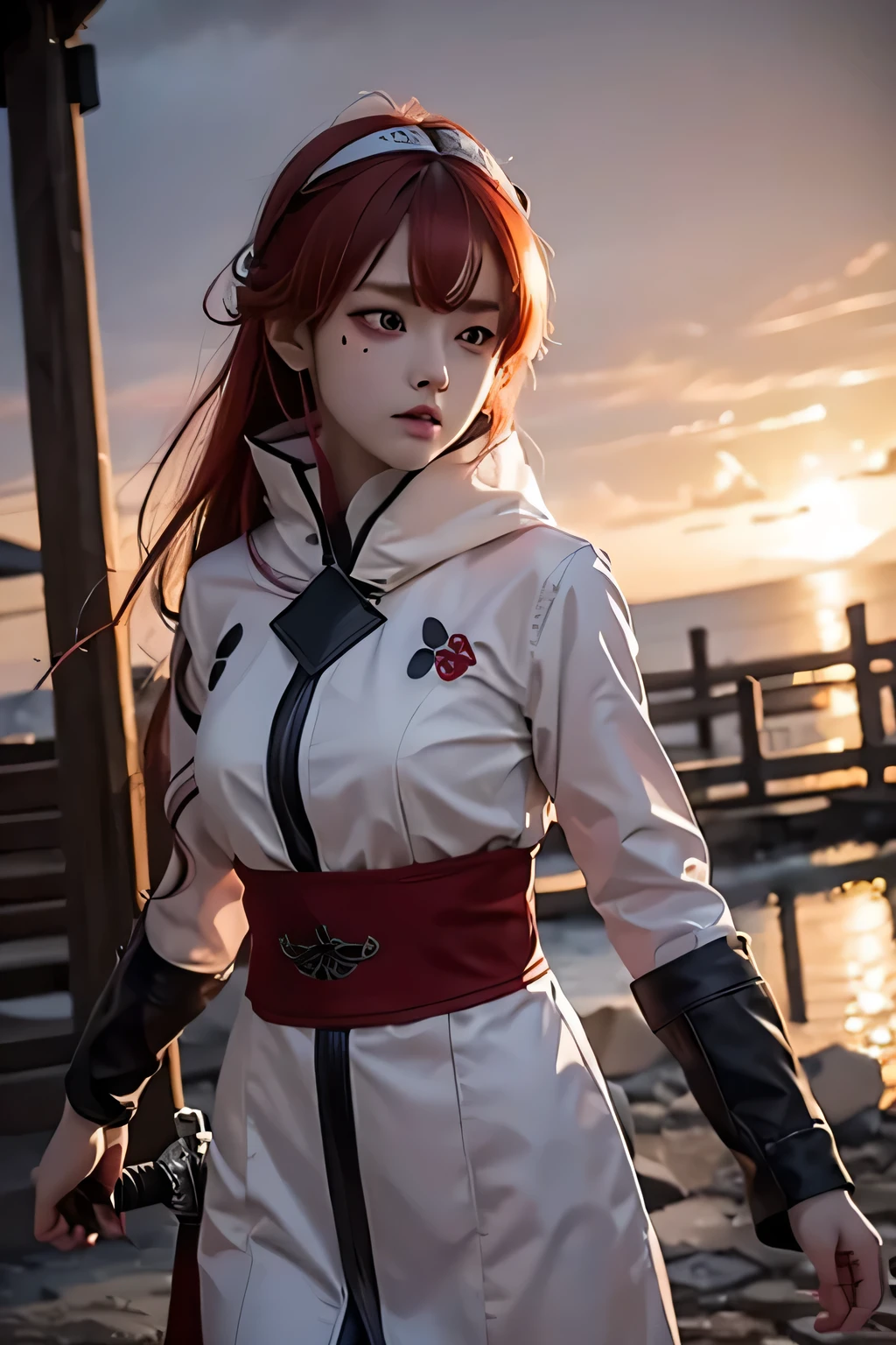 1girl, eris greyrat, red eyes, pretty , angry, fighting style , red head, white clothes, realistic clothes, detail clothes, japan city background, holding a sword, blood splatter, depth of field, night, red light particles, light rays, sid e lighting ,Best Quality, High resolution, extremely detailed , 8K, Highly realistic, Ultra-realistic, photos realistic,
