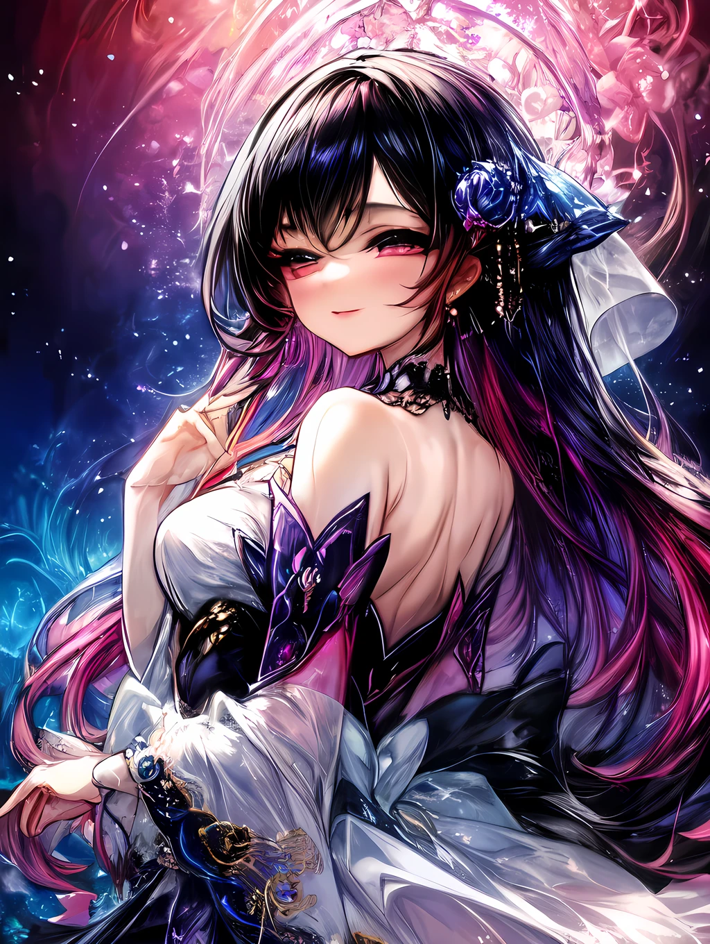 a beautiful artwork of blooming flowers with delicate petals and vibrant colors.