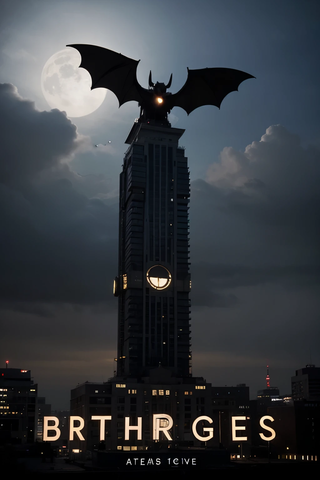 batsignal with "GR" letters instead of the bat