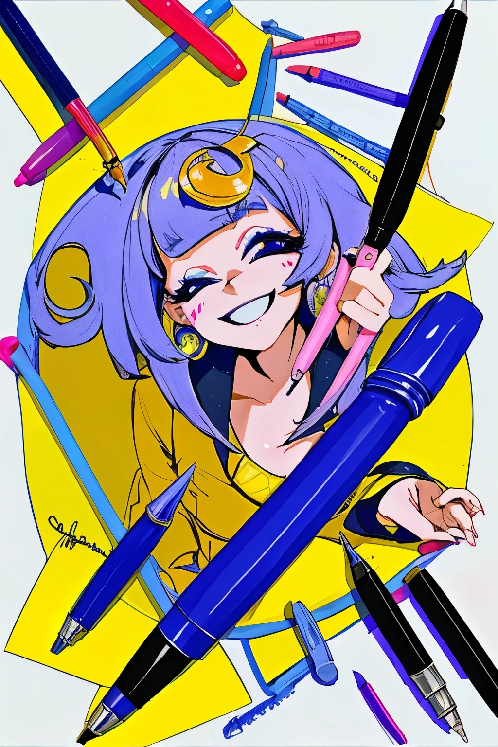 Penelope a cheerful ballpen (illustration)