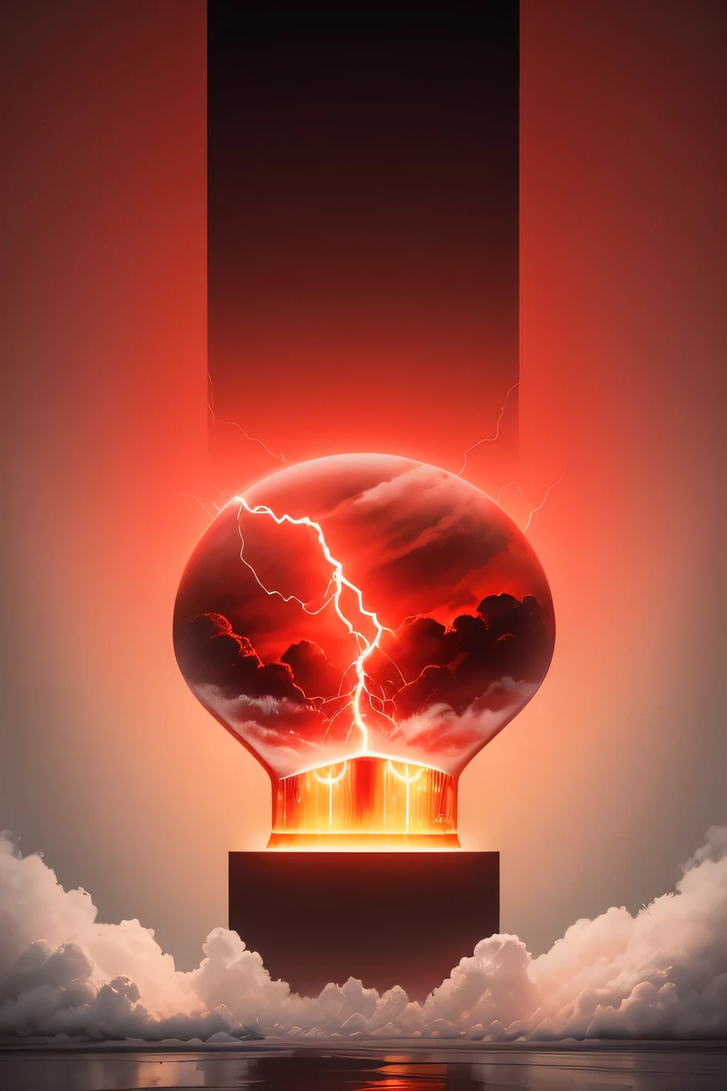 Energy as the theme,Electricity and natural gas are the main,Make a poster with a bright red hue,No text on the poster