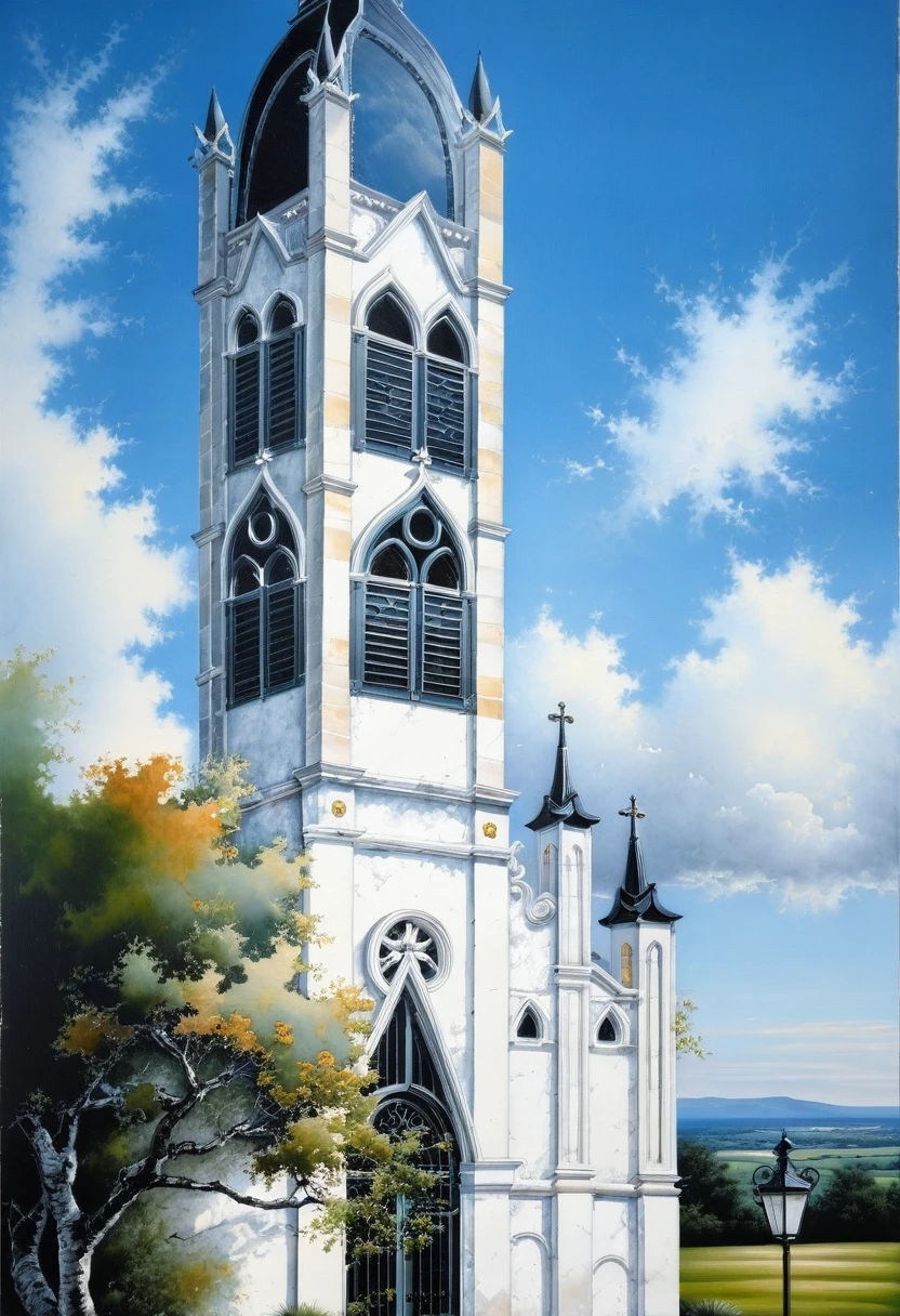 ((( exterior church :1.3 ))), contemporary style, white wall, STONE wall, GREY STEEL AND GLASS door window, (realistic:1.1), Masterpiece, high quality, best quality, authentic, super detail, outdoors,road,pavement, grass, trees, sky, cloud, (daylight:1.3), BLUE ROOF
