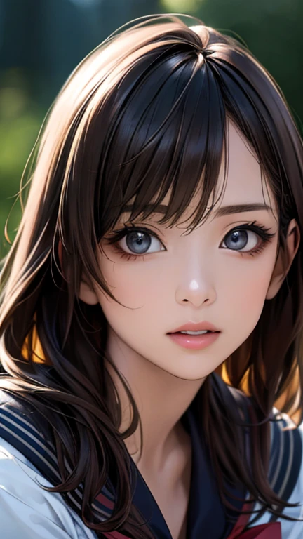 (hig彼st quality、8k、32k、masterpiece)、(Realistic)、(Realistic:1.2)、(High resolution)、Very detailed、Very beautiful face and eyes、1 girl、Delicate body、(hig彼st quality、Attention to detail、Rich skin detail)、(hig彼st quality、8k、Oil paint:1.2)、Very detailed、(Realistic、Realistic:1.37)、Bright colors、Full Body Shot, (girl:1.6, Sailor suit)