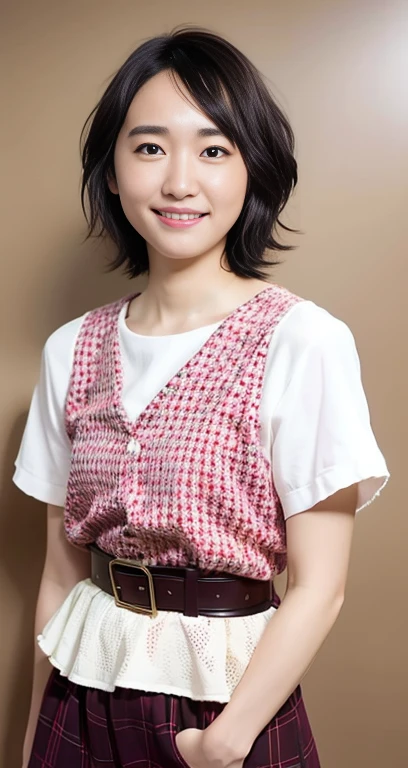 highest quality, masterpiece, Ultra-high resolution, (Realistic:1.4), RAW Photos, One girl, Beautiful Japanese Women, Beautiful Skin, Black Hair:1.7, gakki, ((short hair:1.5)), 30 years old, Smile happily:1.2, Ma