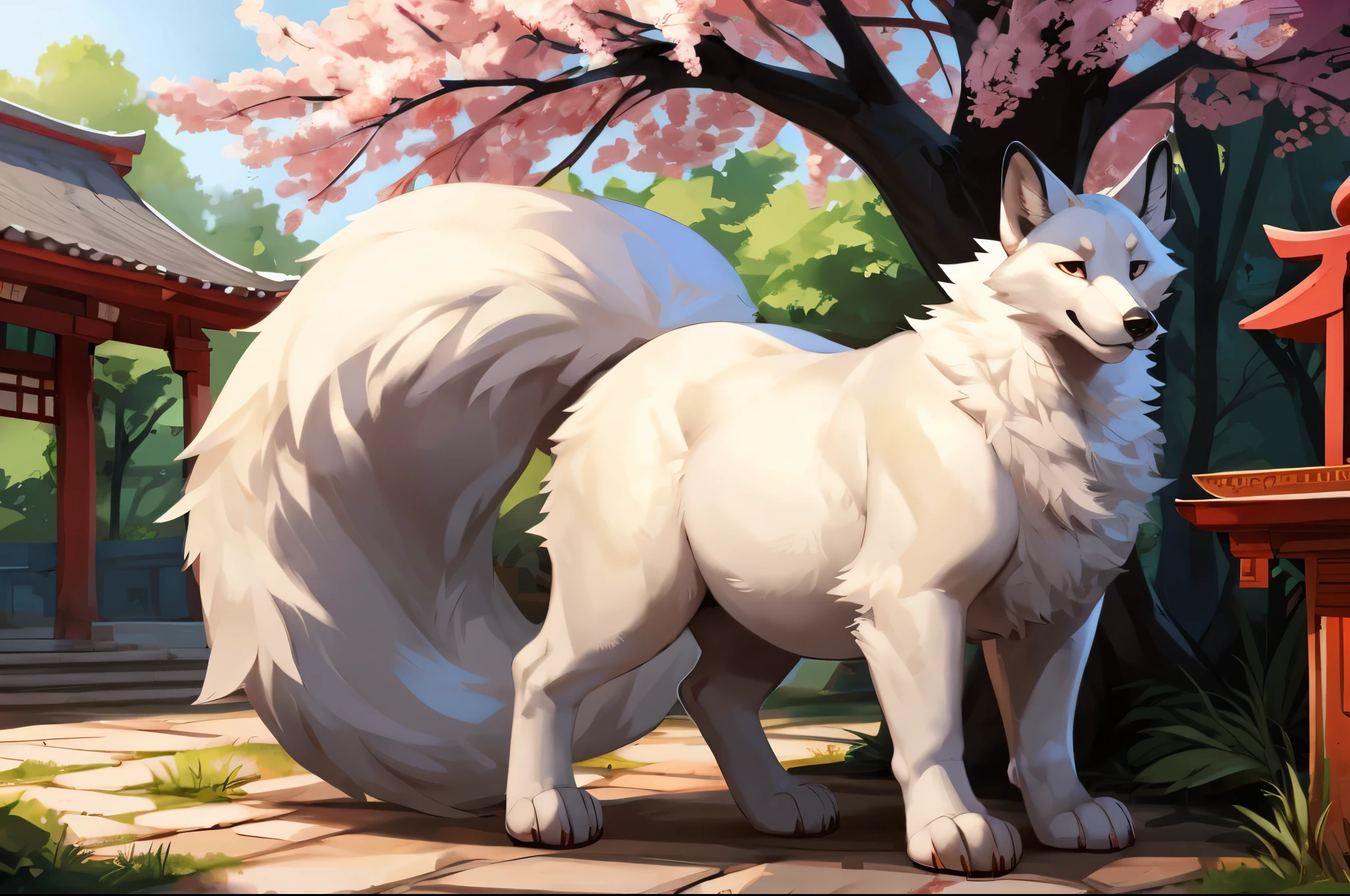 4k ultra quality, 4k full body view,(ultra high detailed body),((feral)) fox,by mystikfox61, by glitter trap boy,feral paws, by bebebebebe,by morethreedee, by seibear,(thick thigh),(chubby thigh),thicc thigh,thick legs,chubby legs,thicc legs,massive butt,enomorous thigh,massive thigh,massive legs,thick lower legs,wide legs,(detailed thigh),(wide thigh),fluffy belly sharp nails,((sfw)),(ultra detailed face),detailed eyes,big tail,fluffy tail,(detailed tail),enomorous tail,bigger tail,huge tail,volumetric light,big paws,(thick paws),fluffy paws,furry paws,enomorous paws,(feral focus), beast,(bigger lower body),(long legs),front view,master works, super fine, 4k resolution, high quality,high picture detail,dark fantasy,illusory engine, Masterpiece,dire fox,faint lighting,in a shrine,sakura,(feral) belly,charming (feral) body,chubby (feral) body,enomorous belly,hyper belly