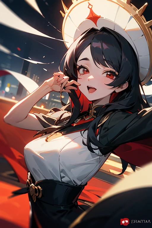 ((mejor calidad)), ((Obra maestra)), (detallado), cara perfecta, Joven de cabello negro largo y lacio, ojos rojos, pale skin, asian factions, 19 years, esbelta, busto mediano, bonitas curvas, estilo anime, elegante, only character in the image, red eyes, waiting for you, cute face, sexy, in love with the viewer, in night club, club, night, black hair, drunked, orgasm face