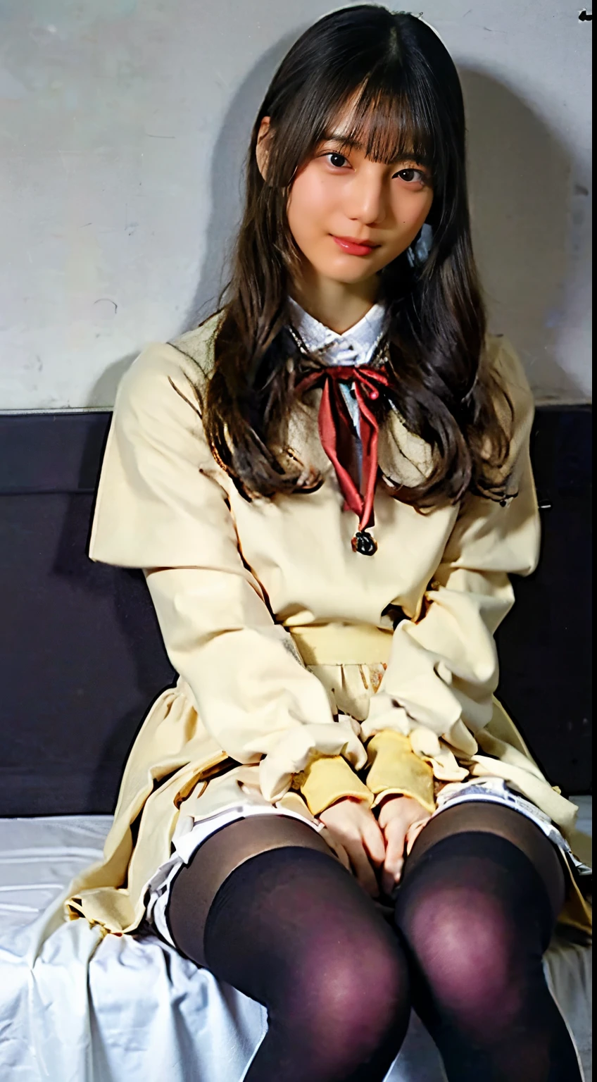 (8k、RAW photo、highest quality、masterpiece:1.2)、(realistic、Photoreal)、1 girl,from below:1.3、((school uniform,micro skirt,under boob, thigh-high socks
thighhighs、See-through、Leg visible、small breasts、slender、twin tail))、lots of eyelashes、Glitter on your eyelids、skeletally correct、、Beautifully aligned fingertips、smile、 sitting,open legs,show me panty、above the sky