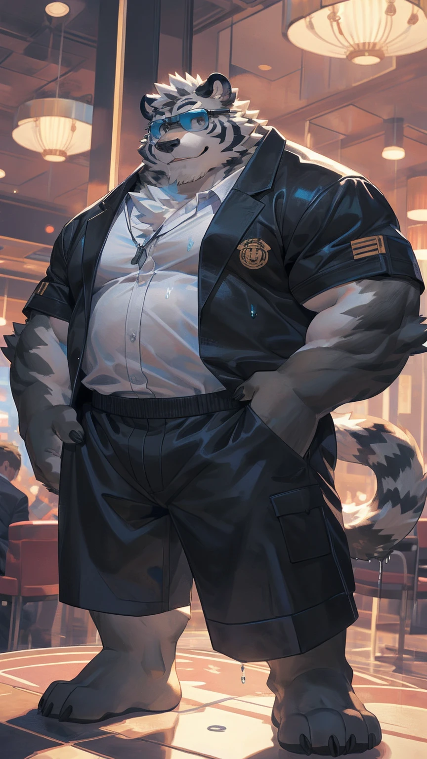 male, furry, big wolf, Komamura Sajin Bleach, very fat, bigger wider chubby face, yellow eyes, (detailed wolf eyes:1.2) thick eyebrows, misterious smile, extremely chubby ( facial cheeks:1.1, insanely chubby face )  full body view, cream fur, white beard, overweight male, white belly, chubby belly, big belly, round belly, obese body, enormous body, massivegut, dynamic angle, musclegut, fat fetish, fat belly fetish, mature male, breast clusters, chubby feet, big feet, chubby toes, round toes, ( shirt, belt, long pants  ) mystikfox61, by darkgem, by glitter trap boy, by bebebebebe, by null-ghost, by morethreedee, by seibear, ), Low Light: 1.2, ( 8k, UHD, Gorgeous Light and Shadows, Detailed facial portrayal, highest quality, masterpiece, ultra high detailed, official art, utra detailed, deep shadows, dynamic shadows, HDR, deep of field, utra detailed fur ,cinematic lighting, 8k, shooting with Hasselblad X1D-50, maximum focus, depth of field, perfect lighting, light particleest quality, ultra detailed body, cinematic, sharp focus, correct anatomy, right hands, correct hands, correct head, detailed background, (Sajin standing on street, fullly dressed). Use a high-resolution 32k camera with a 16:9 aspect ratio, a raw style, and a quality setting of 2. –ar 16:9 –v 5.2 –style raw –q 2 –s 750,