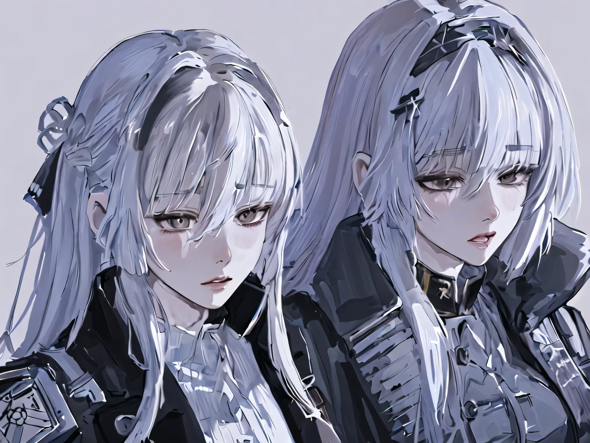 anime girl with white hair and black jacket looking at camera, girl with white hair, detailed portrait of anime girl, from girls frontline, semirealistic anime style, stunning anime face portrait, beautiful anime portrait, perfect white haired girl, fine details. girls frontline, realistic anime artstyle, made with anime painter studio, portrait anime girl, anime realism style, white haired