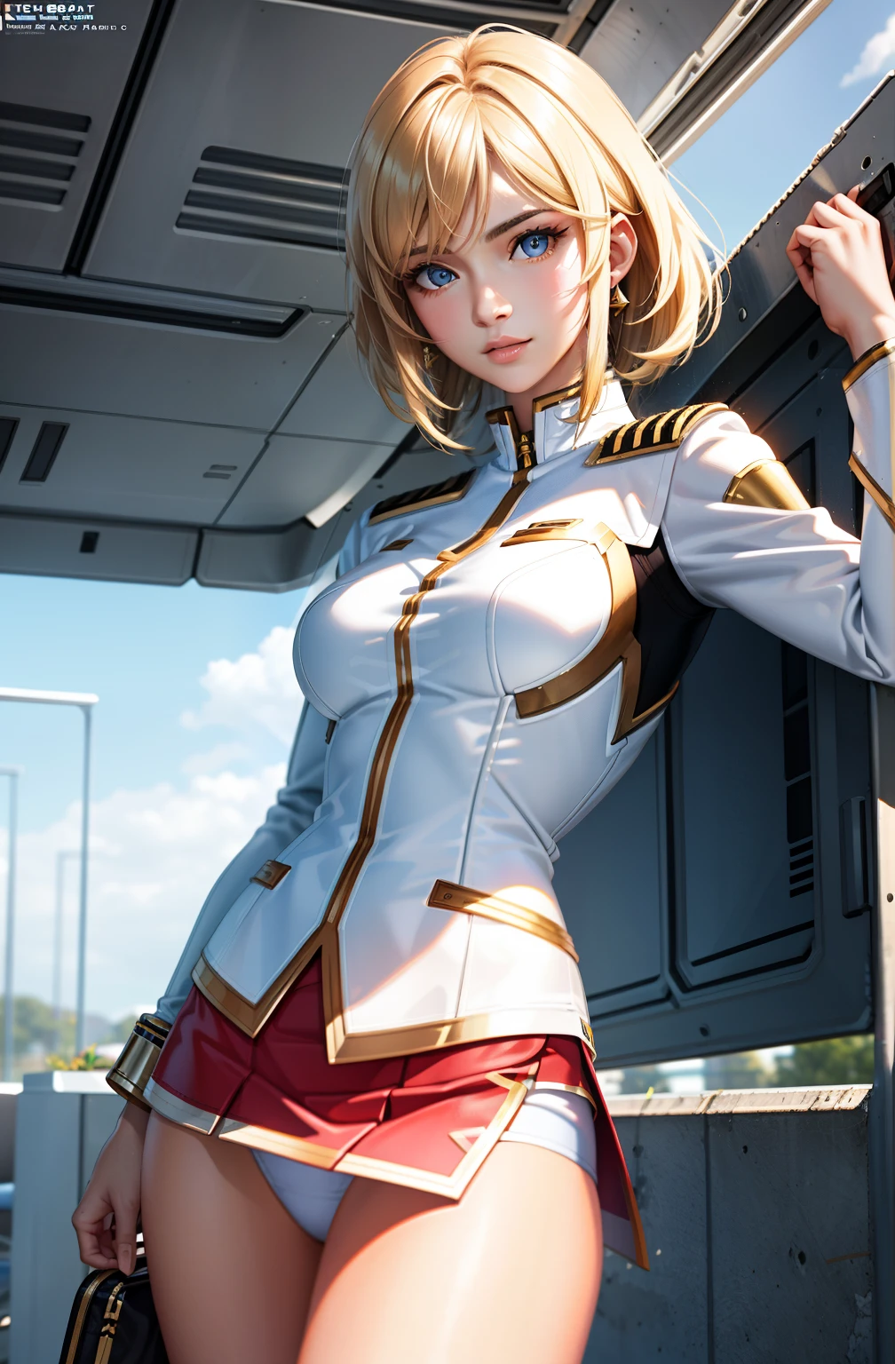 Realistic pictures、The real picture、Realistic,RAW Photos,Best image quality、1 girl, Sayla Mass, elegant,Spread your legs,White pantiesーを見せる, Tabletop, Complex,超ミニskirt、White panties、 Realistic, highest quality, Absurd, High facial detail, Perfect Eyes, 18-year-old, Cowboy Shot, , Bright colors, White Uniform, skirt